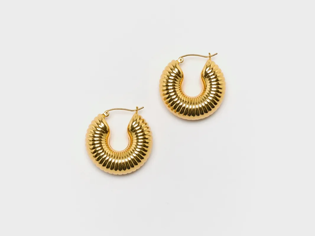 Ripple Hoop Earrings  (252 / W / GOLD) sold by Bellerose
