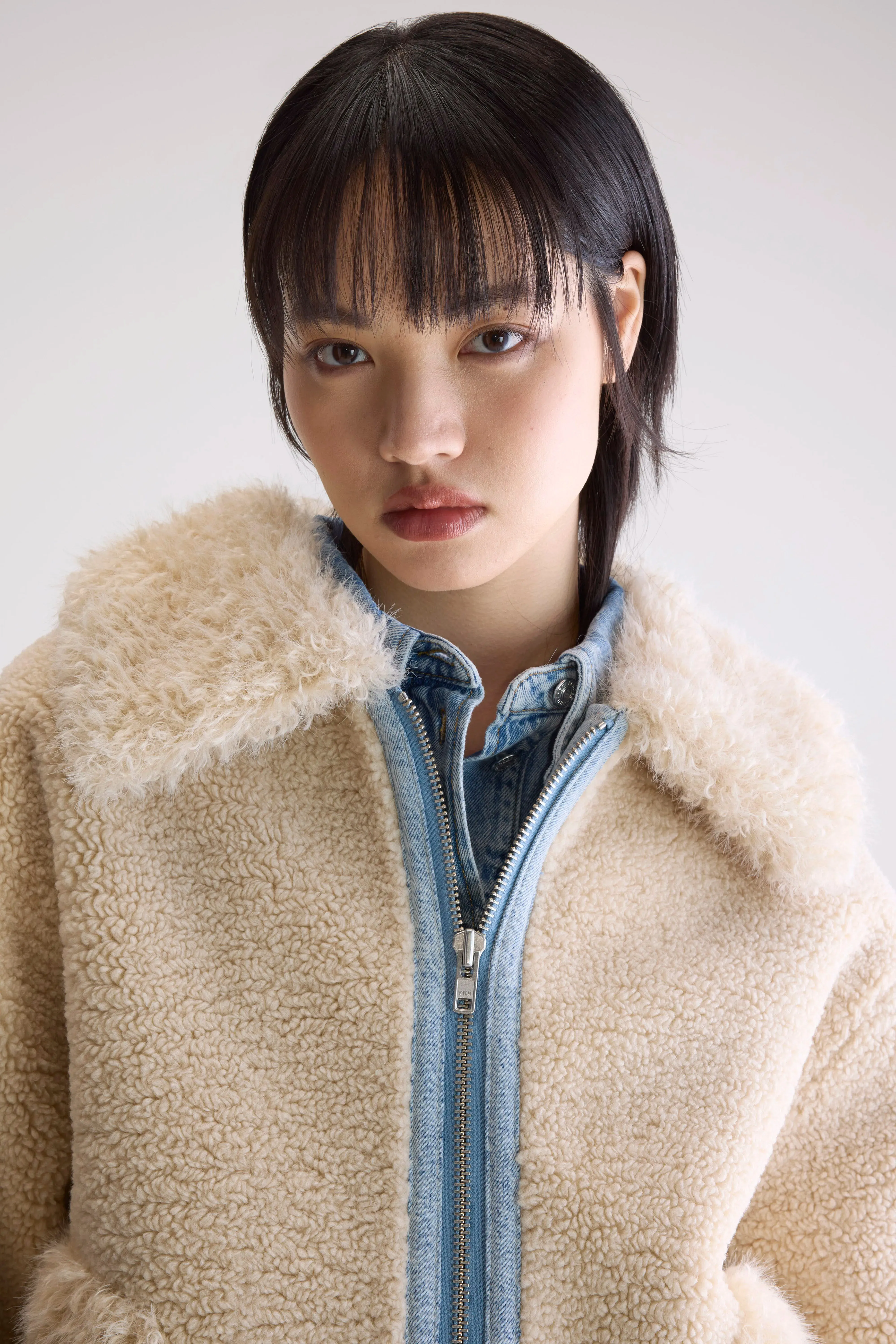 Jakarta faux fur and shearling jacket (252 / W / MINERAL) sold by Bellerose product image thumbnail 5