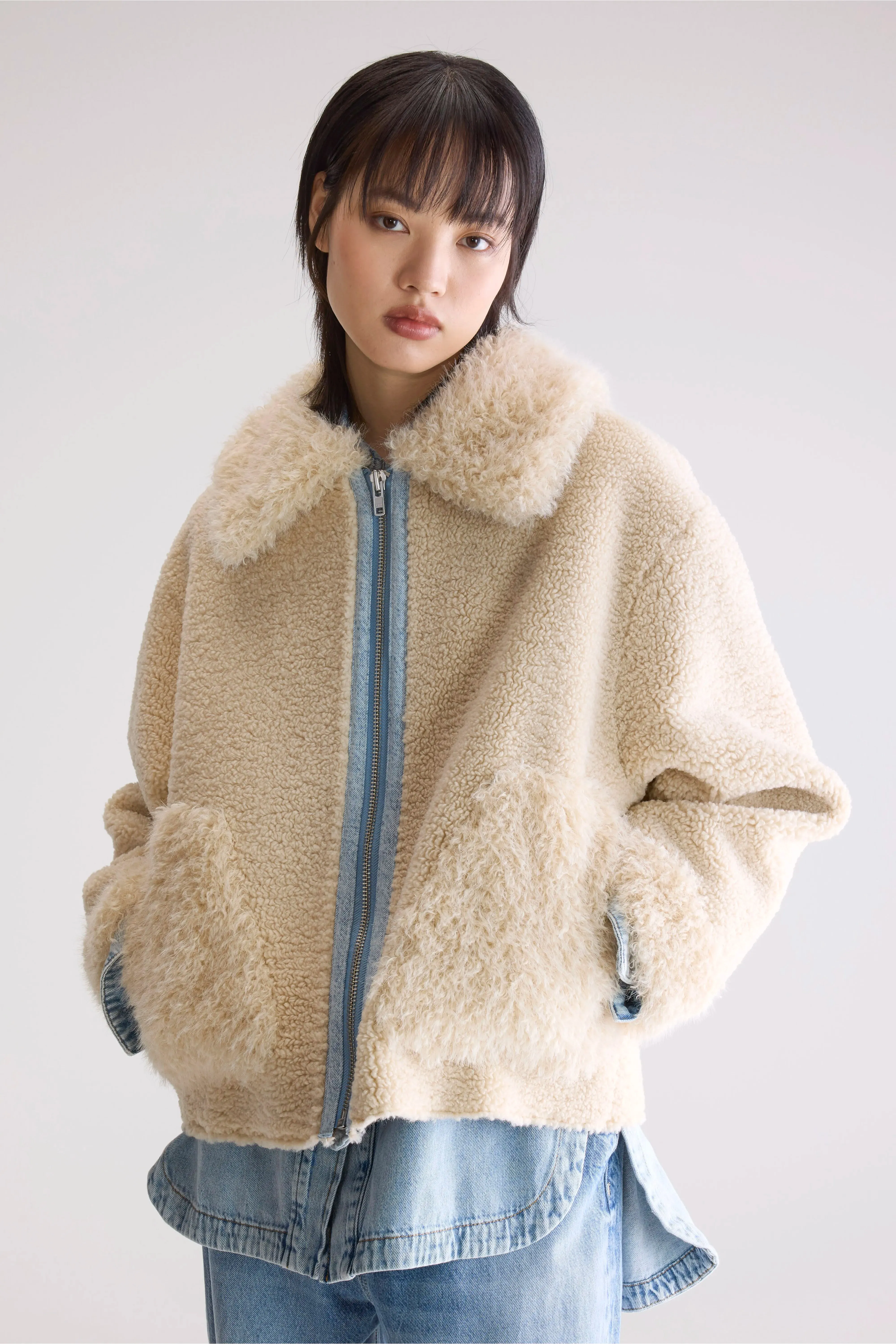 Jakarta faux fur and shearling jacket (252 / W / MINERAL) sold by Bellerose product image thumbnail 2
