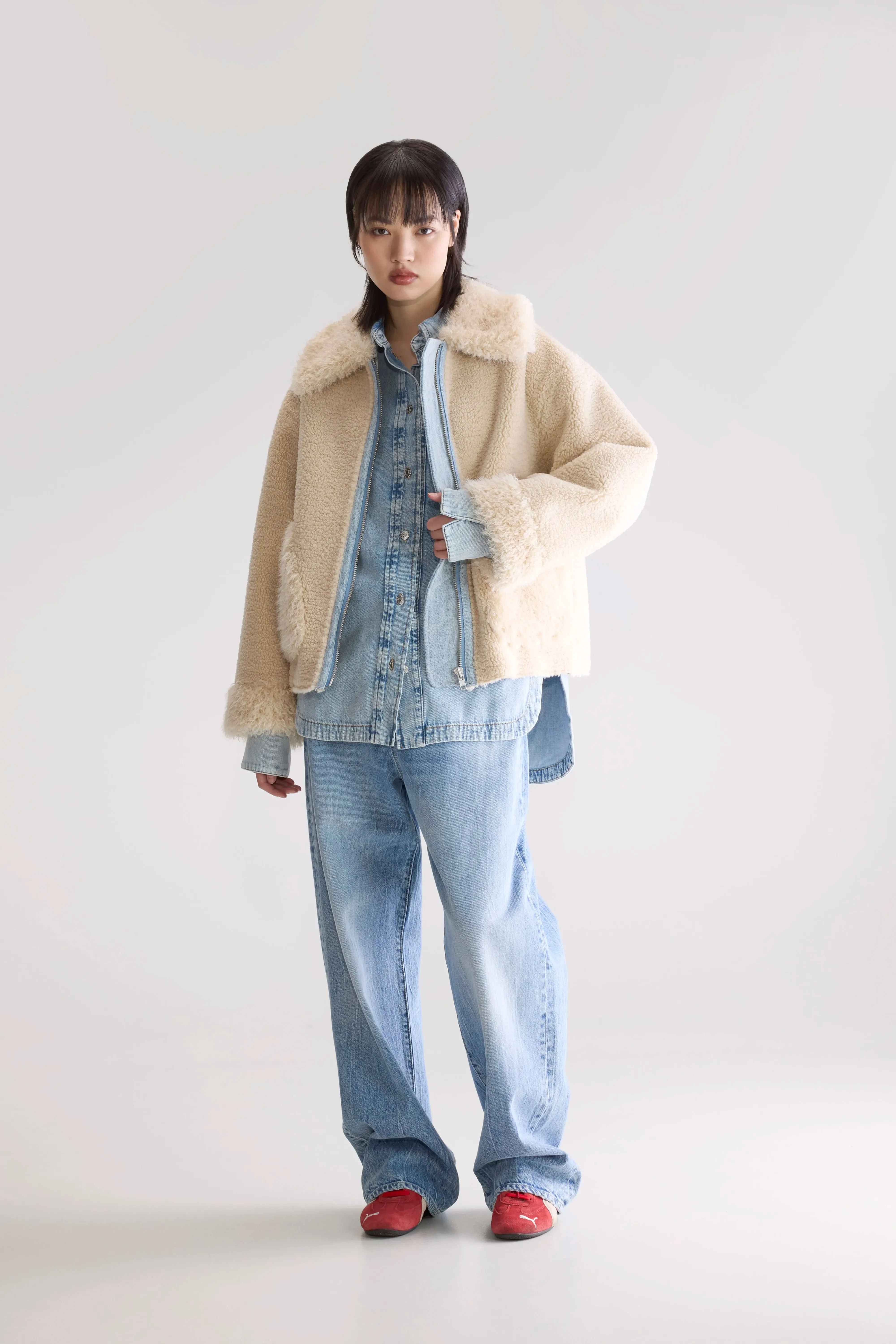 Jakarta faux fur and shearling jacket (252 / W / MINERAL) sold by Bellerose product image thumbnail 3