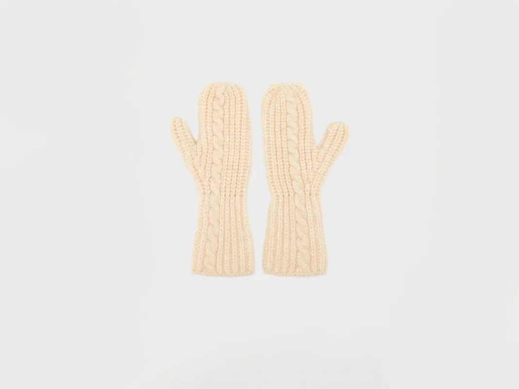 Dicaim knitted mittens (252 / W / IVORY) made by Bellerose