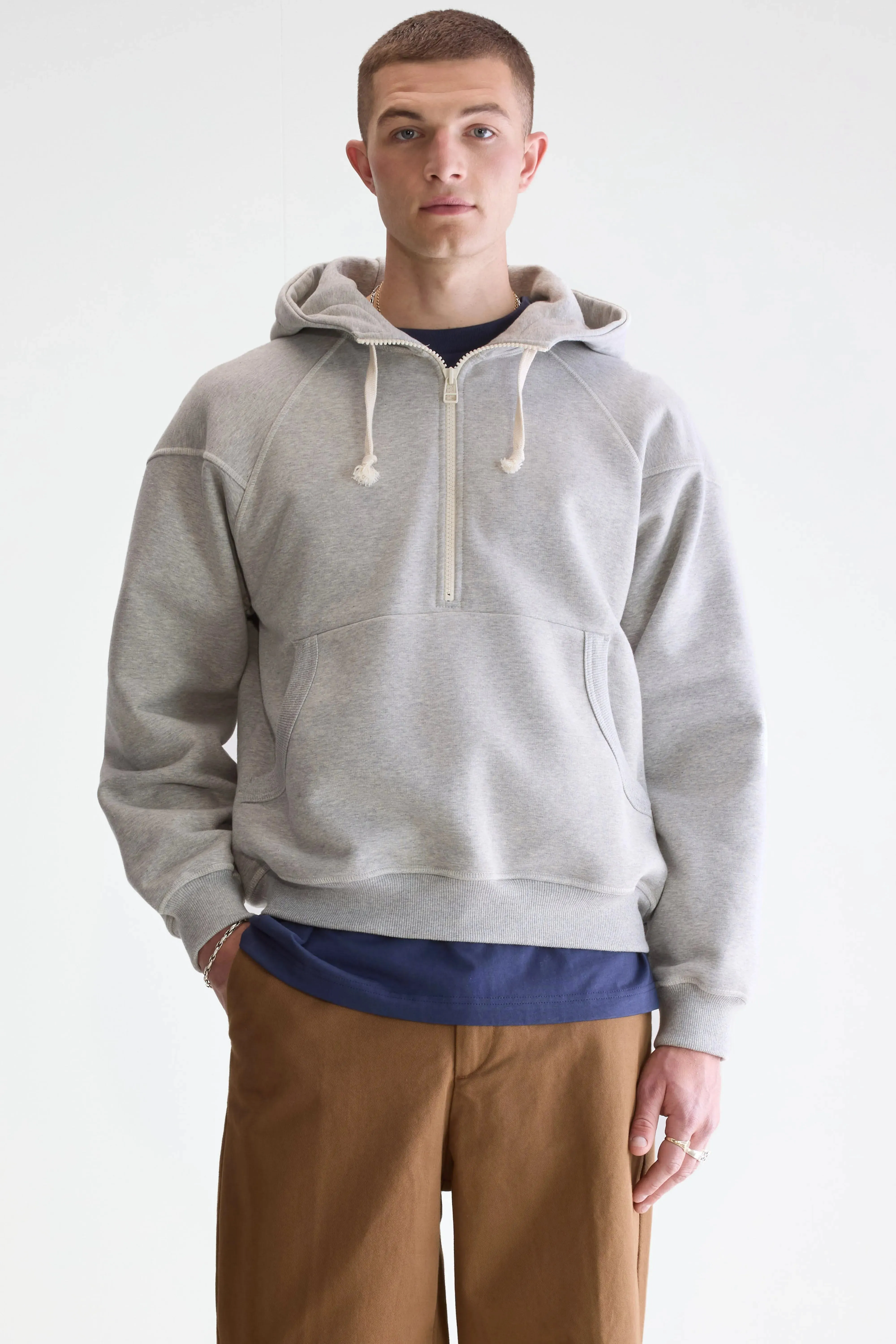 Find zipped-collar hoodie (252 / M / H. GREY) sold by Bellerose product image thumbnail 2