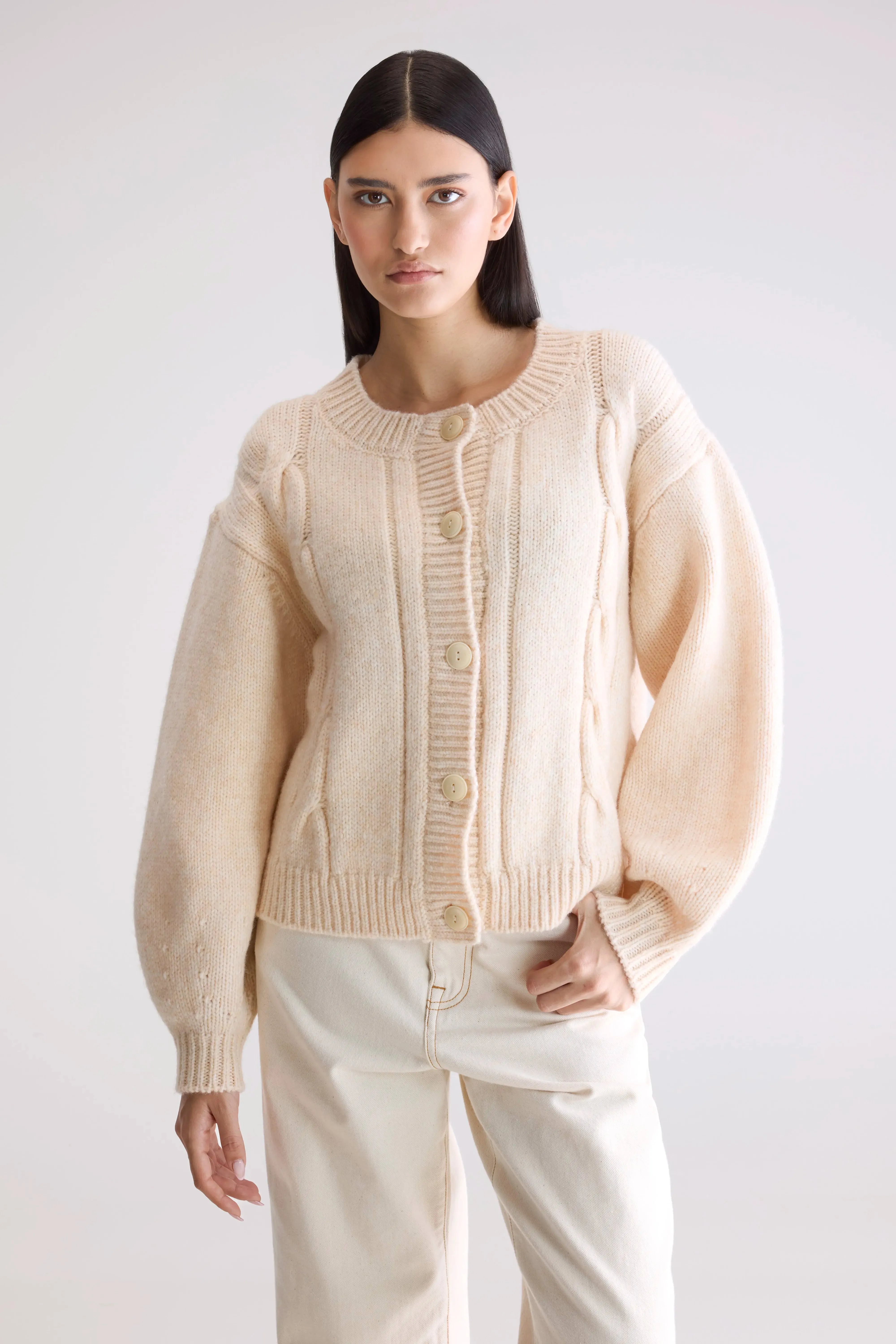 Dico chunky cardigan (252 / W / IVORY) sold by Bellerose product image thumbnail 2