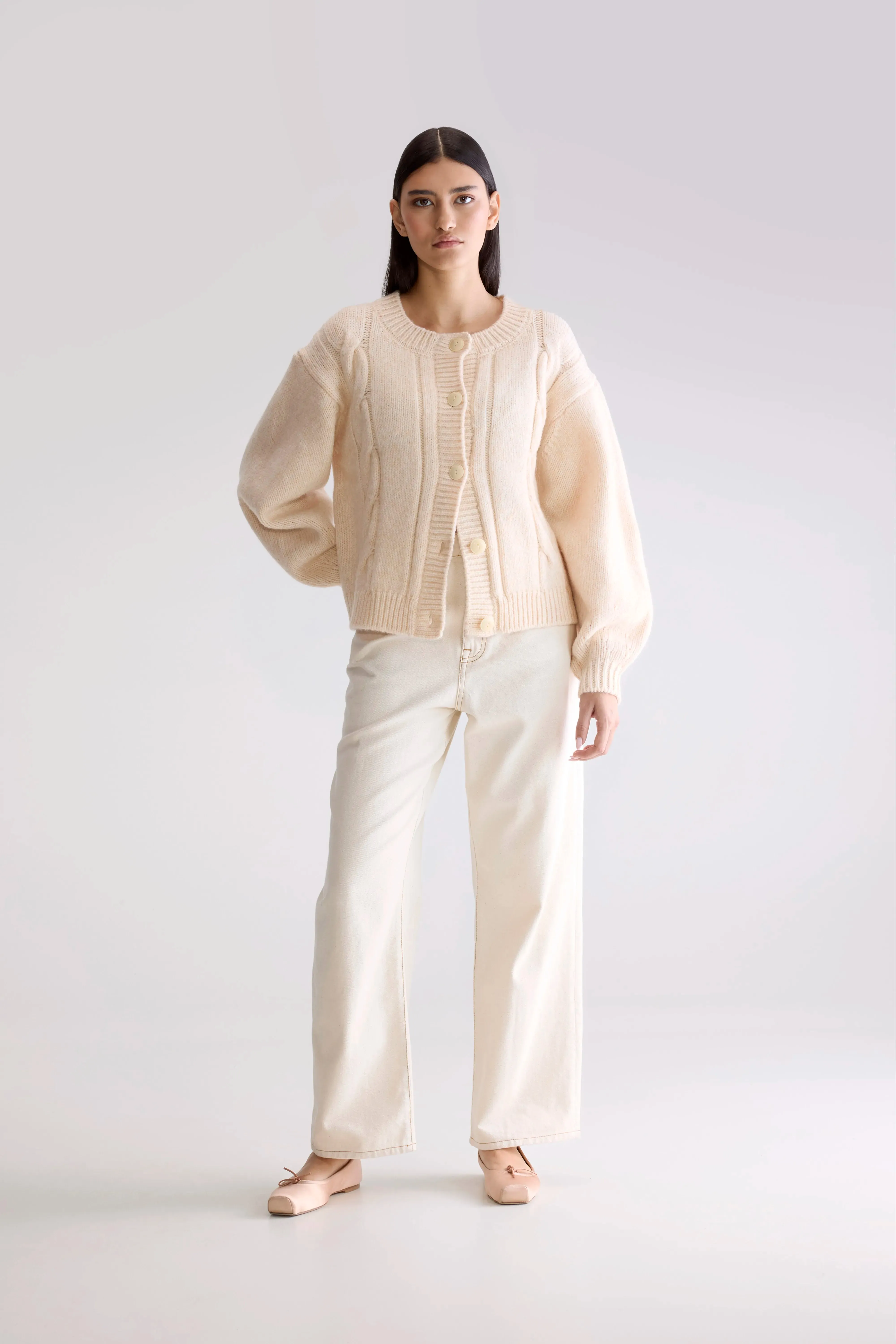 Dico chunky cardigan (252 / W / IVORY) sold by Bellerose product image thumbnail 3