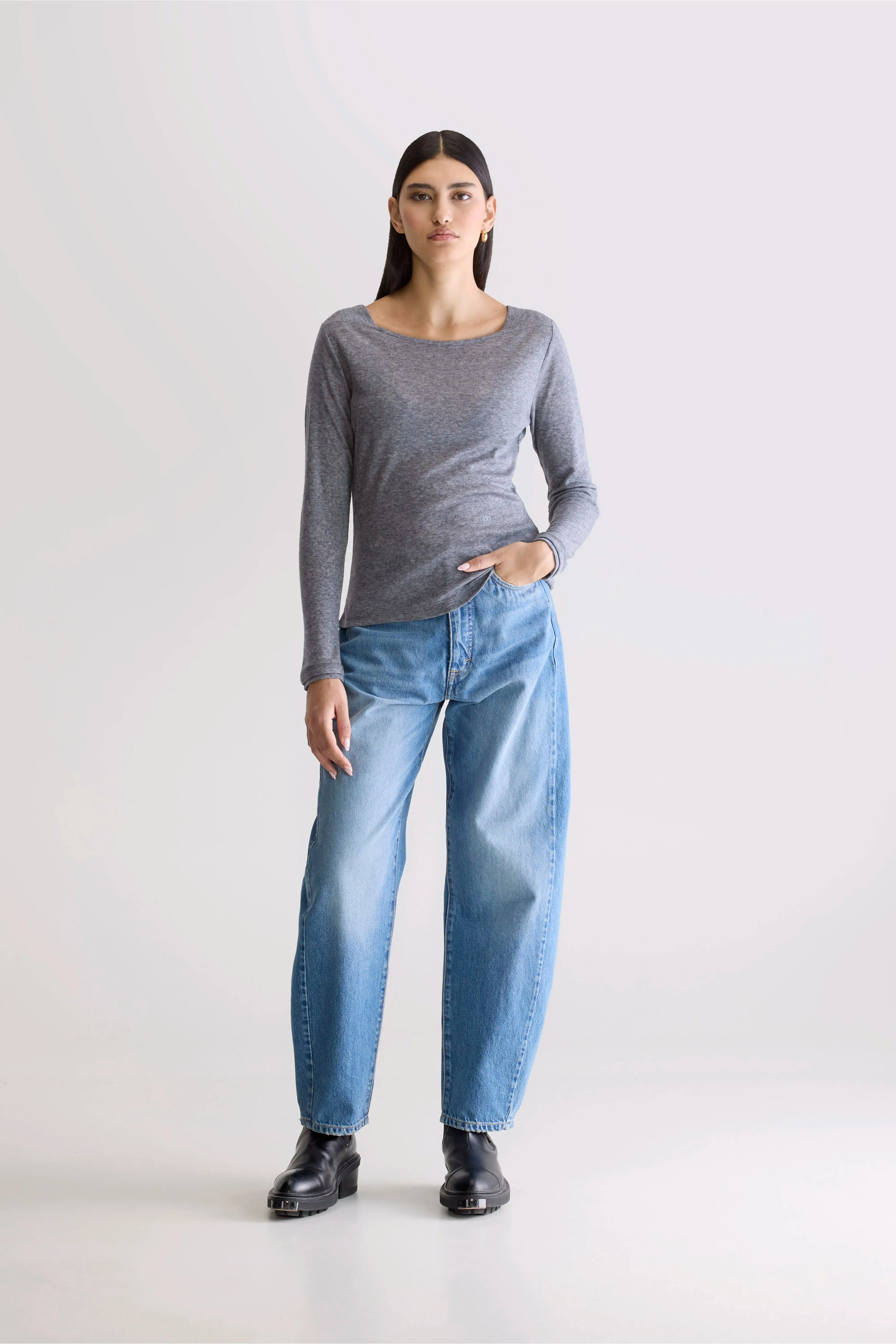 Veras fitted t-shirt (252 / W / H. GREY) sold by Bellerose product image thumbnail 3