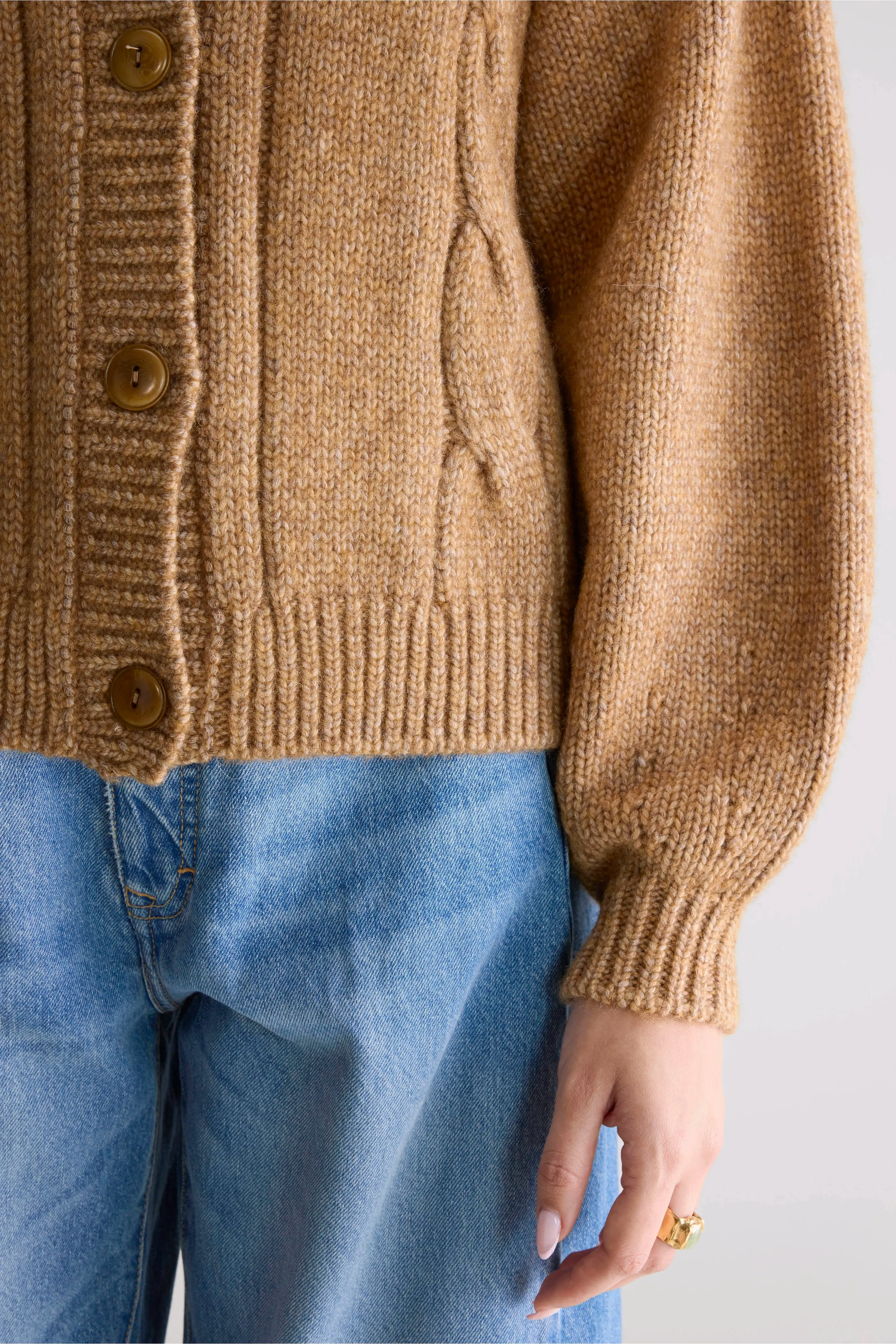 Dico chunky cardigan (252 / W / BISCUIT) sold by Bellerose product image thumbnail 5
