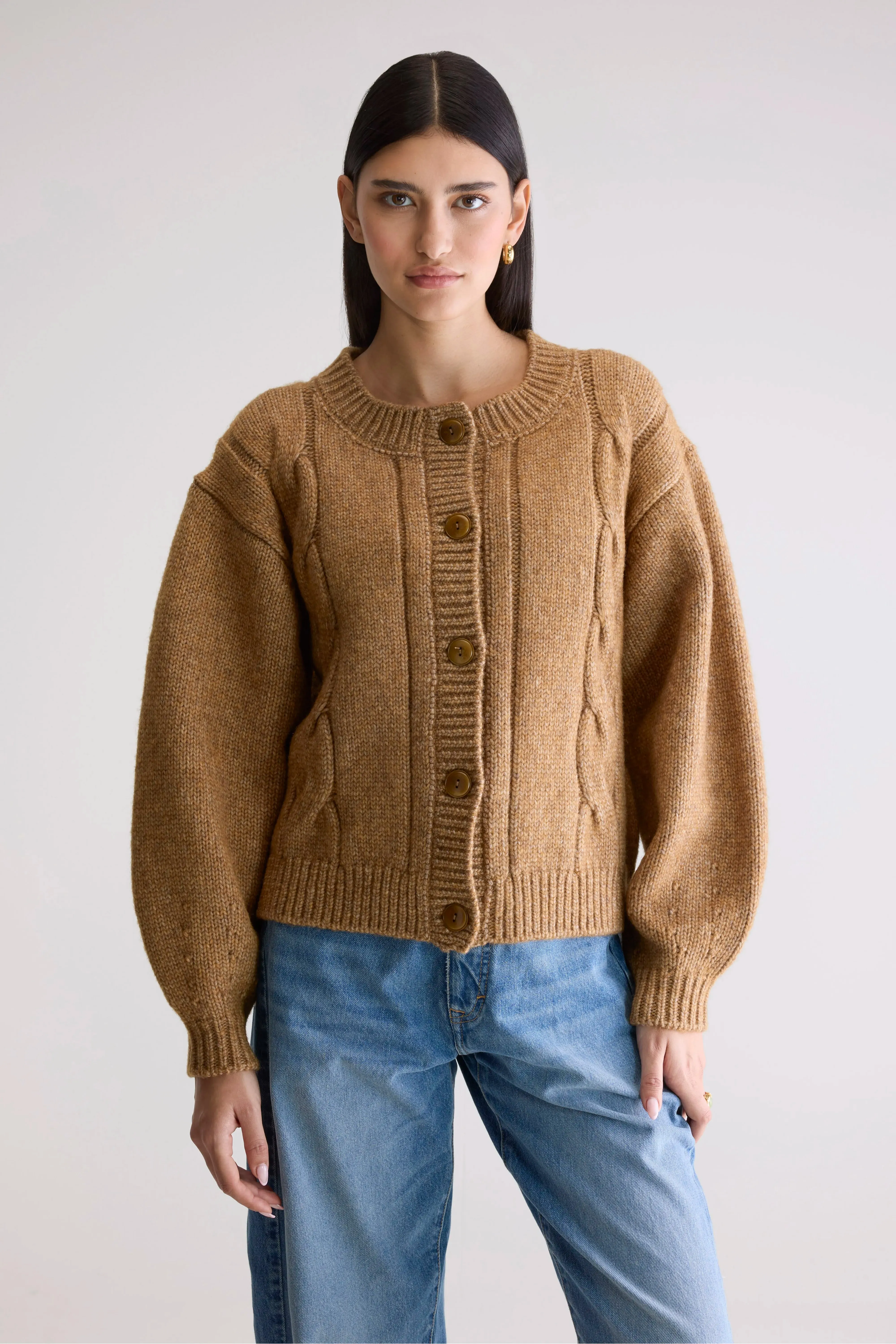 Dico chunky cardigan (252 / W / BISCUIT) sold by Bellerose product image thumbnail 2