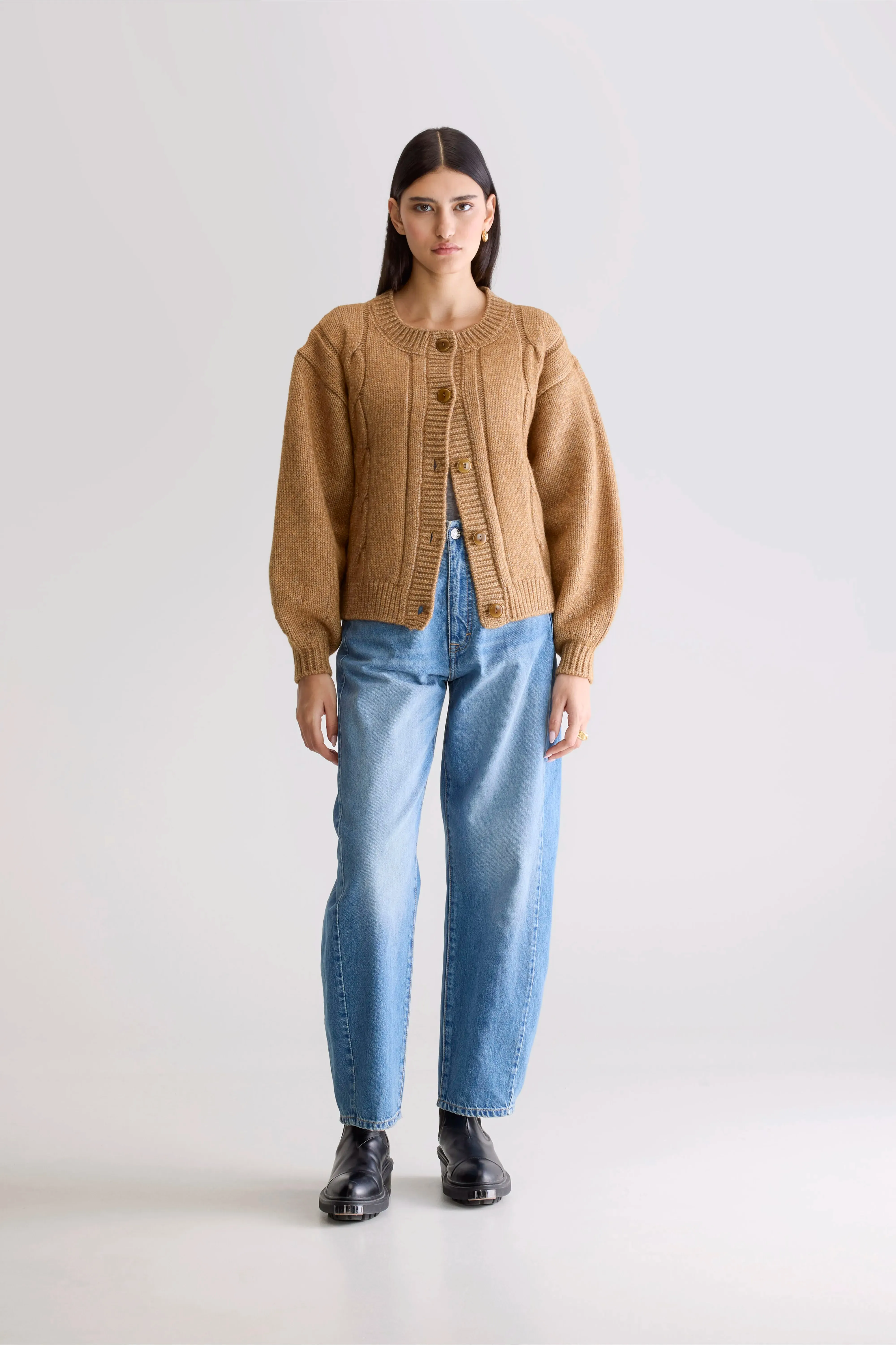 Dico chunky cardigan (252 / W / BISCUIT) sold by Bellerose product image thumbnail 3
