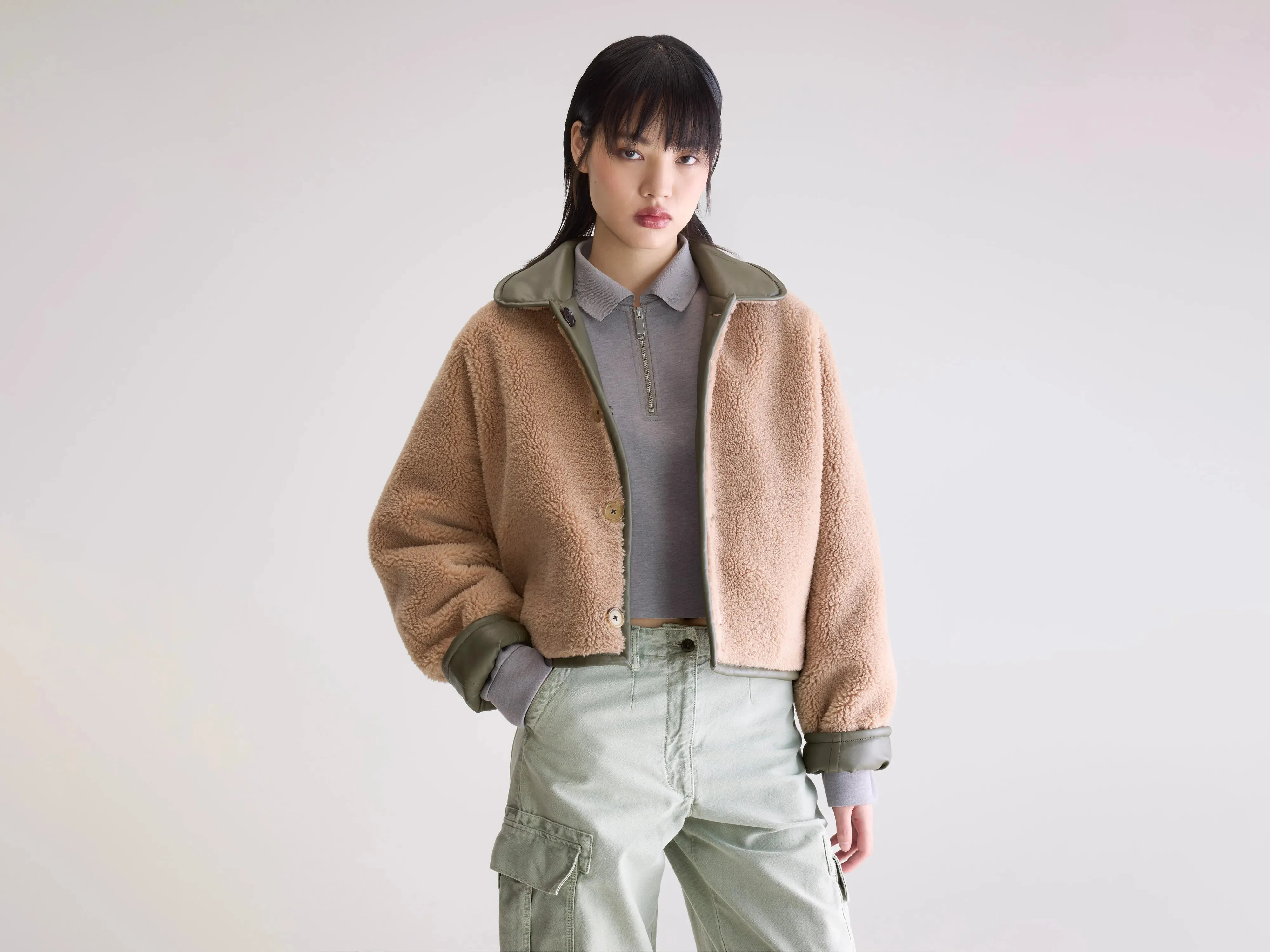 Josh faux leather jacket (252 / W / SAGE) sold by Bellerose