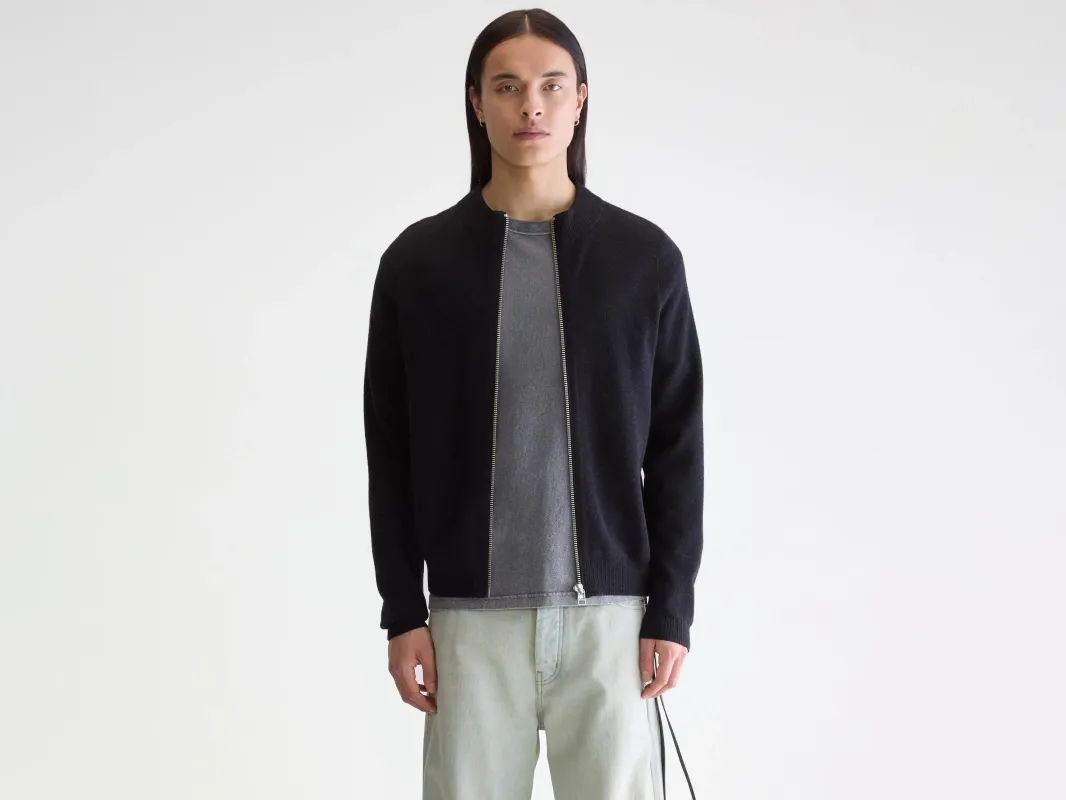 Dilso zip-up sweater (252 / M / CHARCOAL) sold by Bellerose