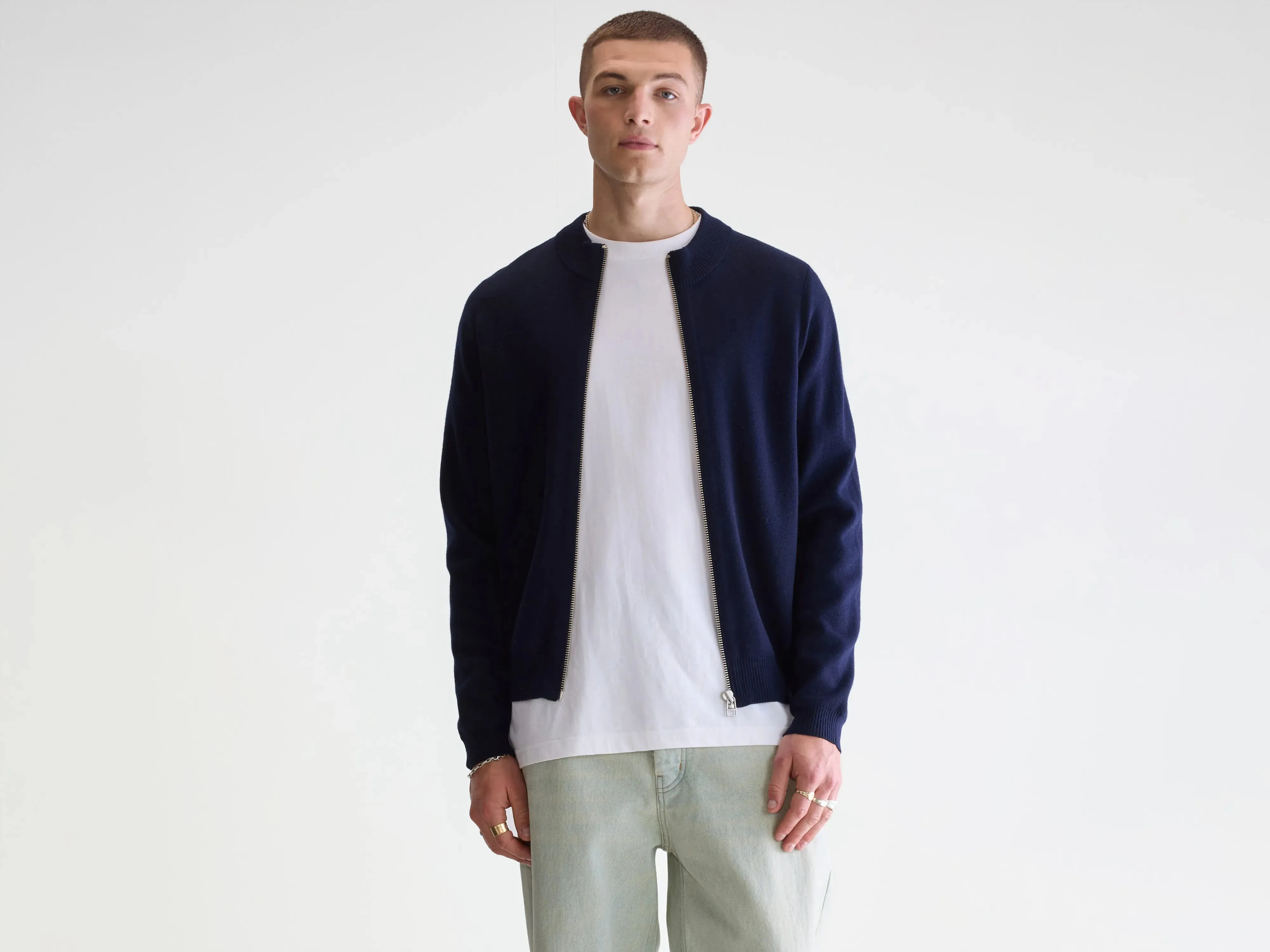 Dilso zip-up sweater (252 / M / NAVY) sold by Bellerose