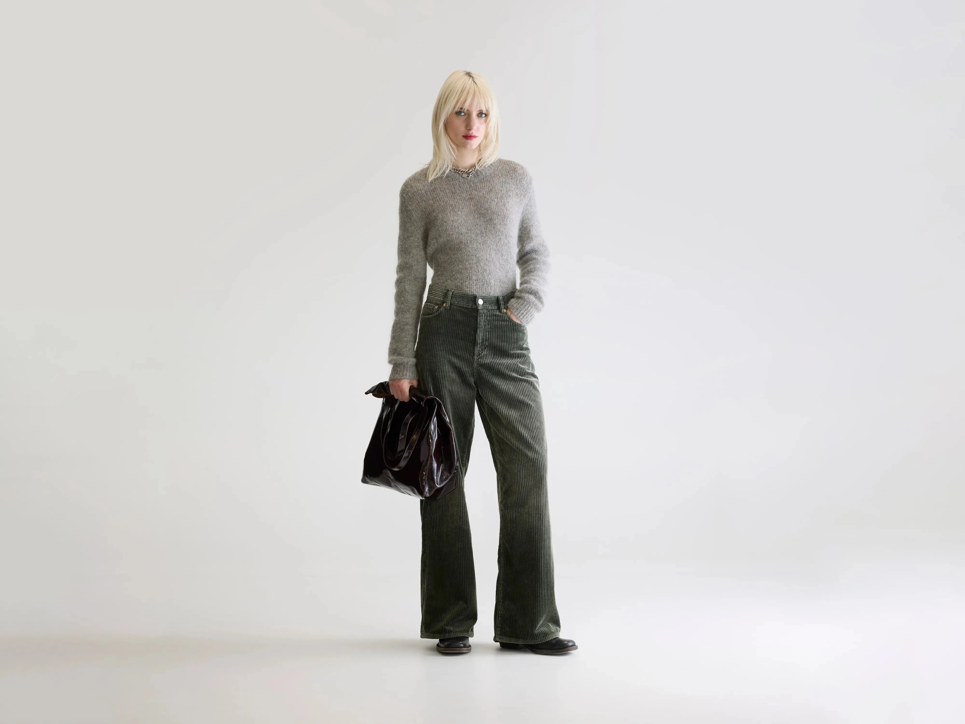 Denim N. 64 wide jeans (252 / W / SAGE) sold by Bellerose