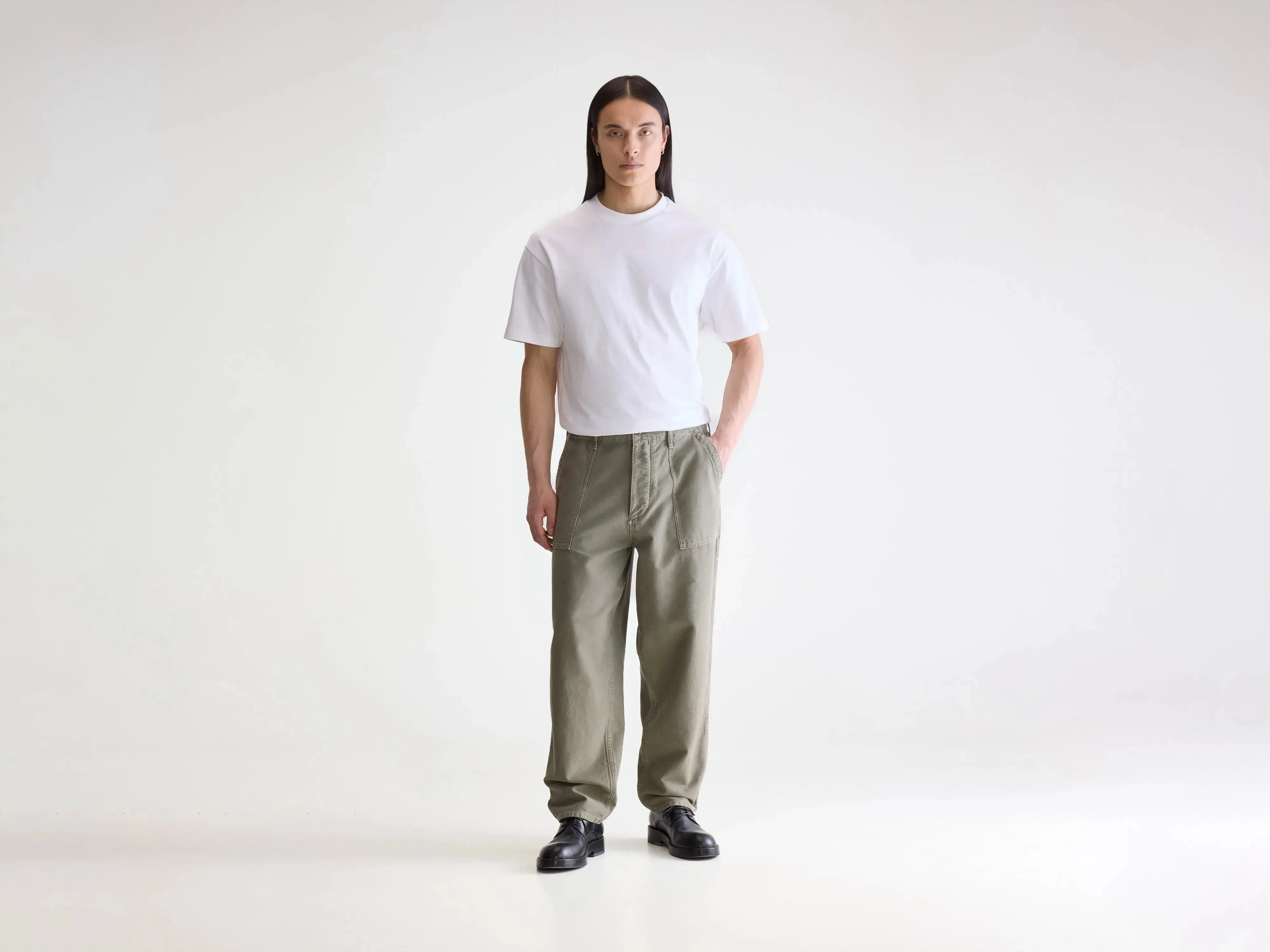 Kargo cropped cargo trousers (252 / M / DUSTY OLIVE) sold by Bellerose