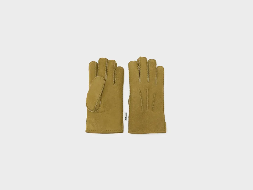 Ganam leather gloves (252 / M / OLIVE) sold by Bellerose