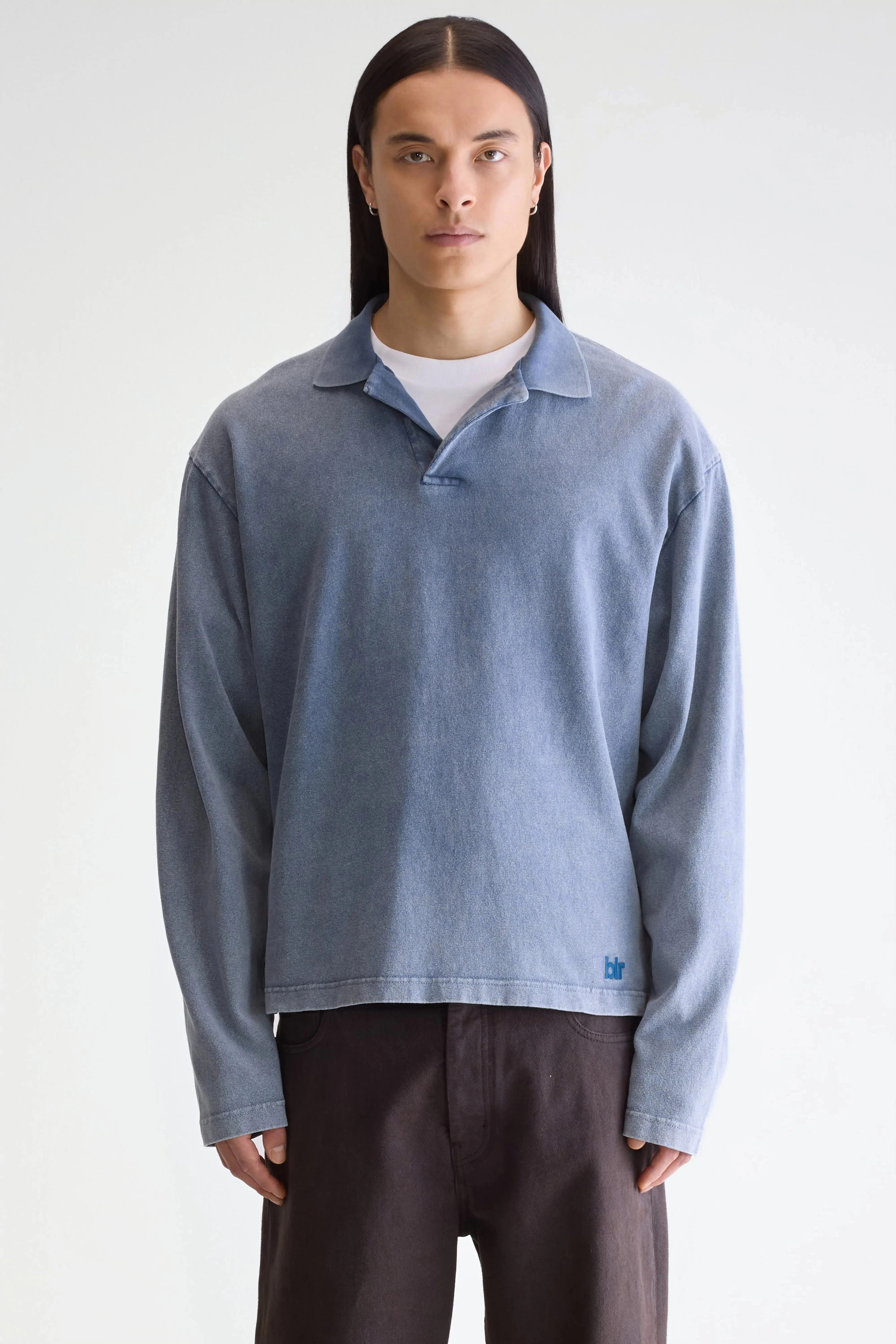 Vlugies long-sleeve polo (252 / M / BLUES) sold by Bellerose product image thumbnail 2