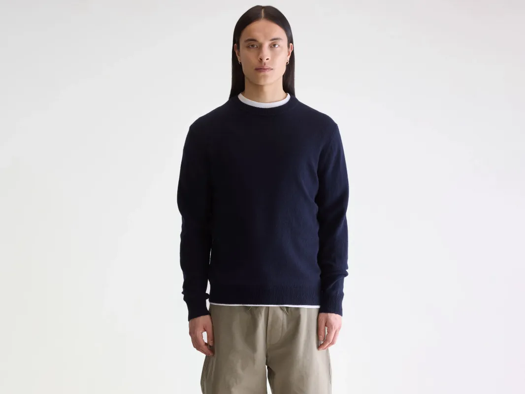 Donoon crewneck sweater (252 / M / NAVY) sold by Bellerose