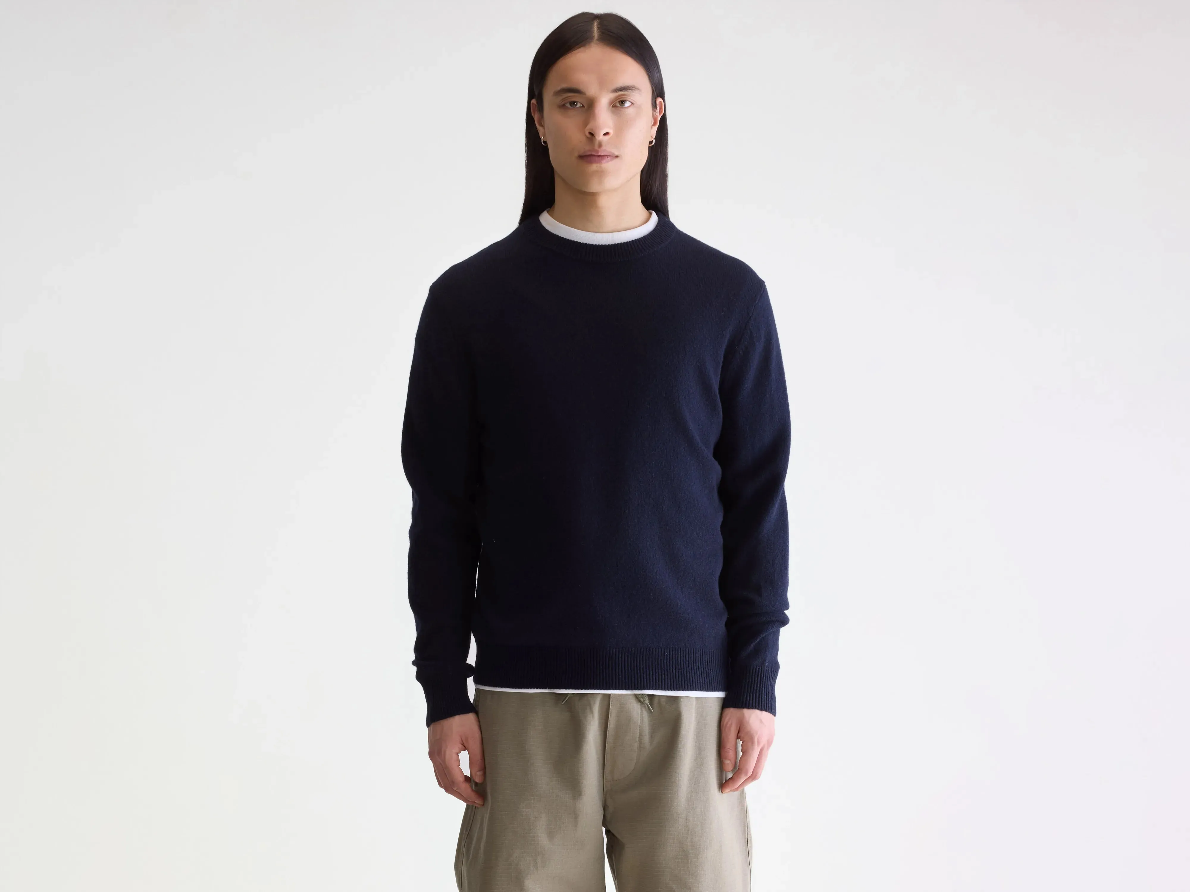 Donoon crewneck sweater (252 / M / NAVY) sold by Bellerose