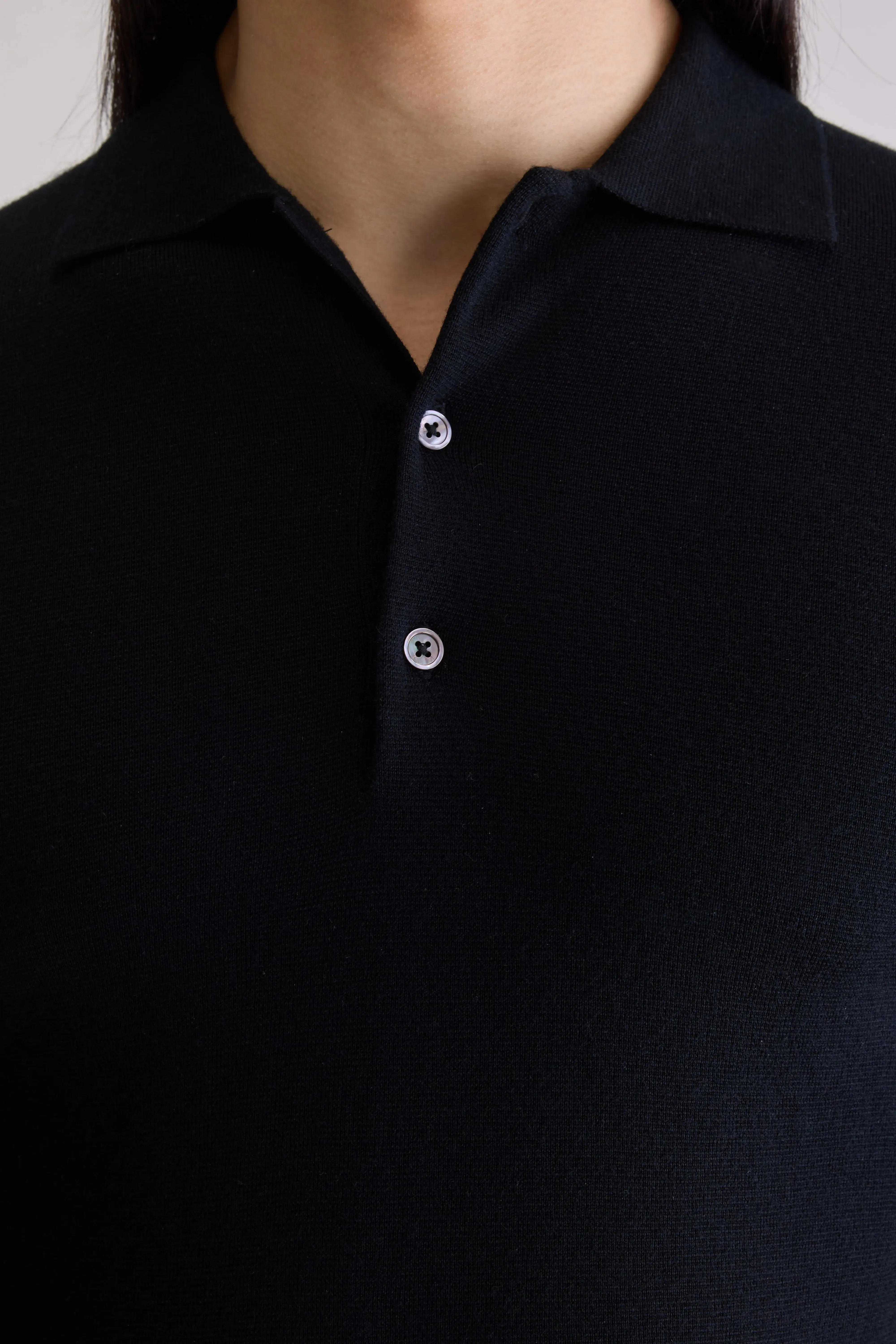 Dynay slim polo sweater (252 / M / BLACK) sold by Bellerose product image thumbnail 5