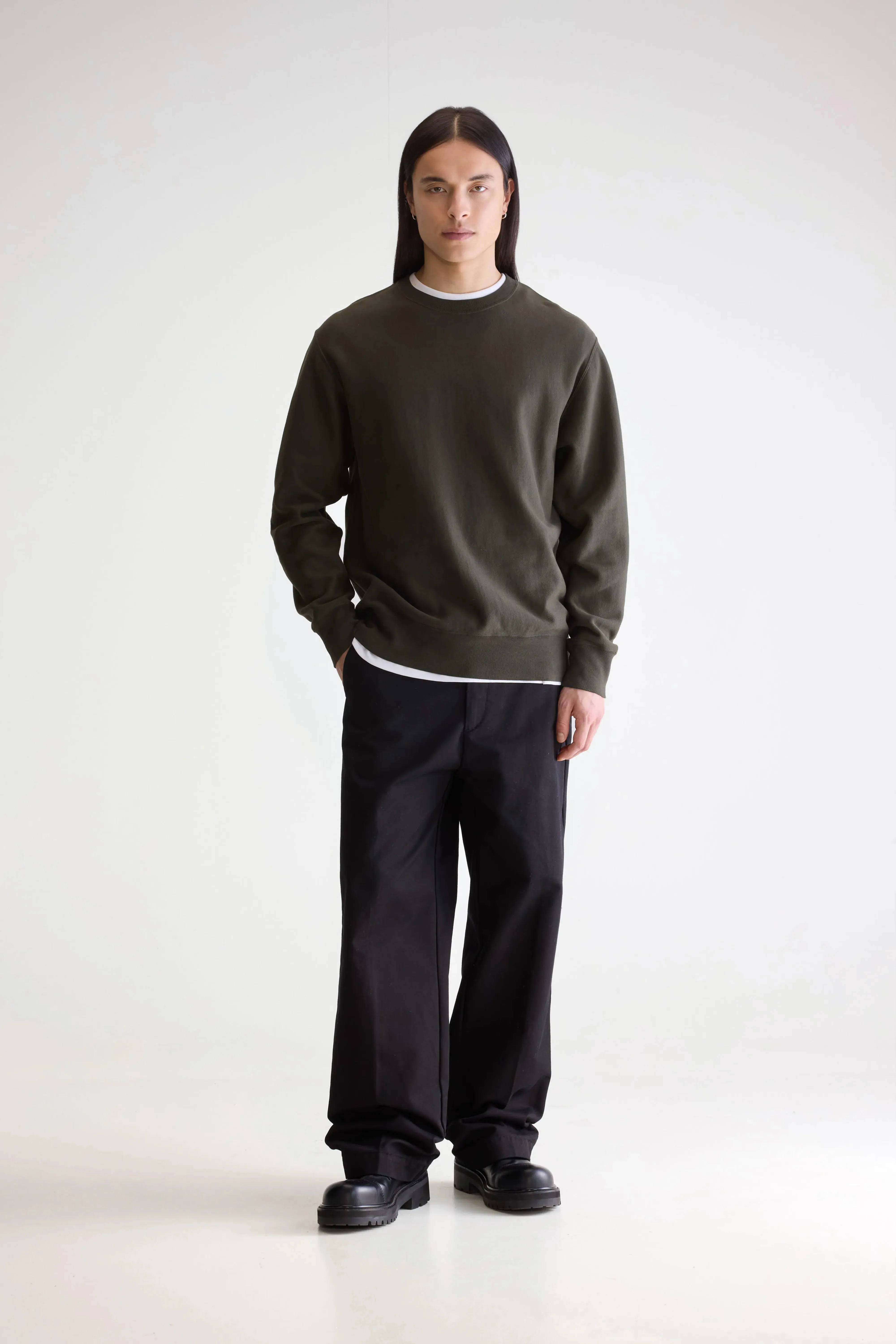 Flake crewneck sweatshirt (252 / M / DARK OLIVE) sold by Bellerose product image thumbnail 3