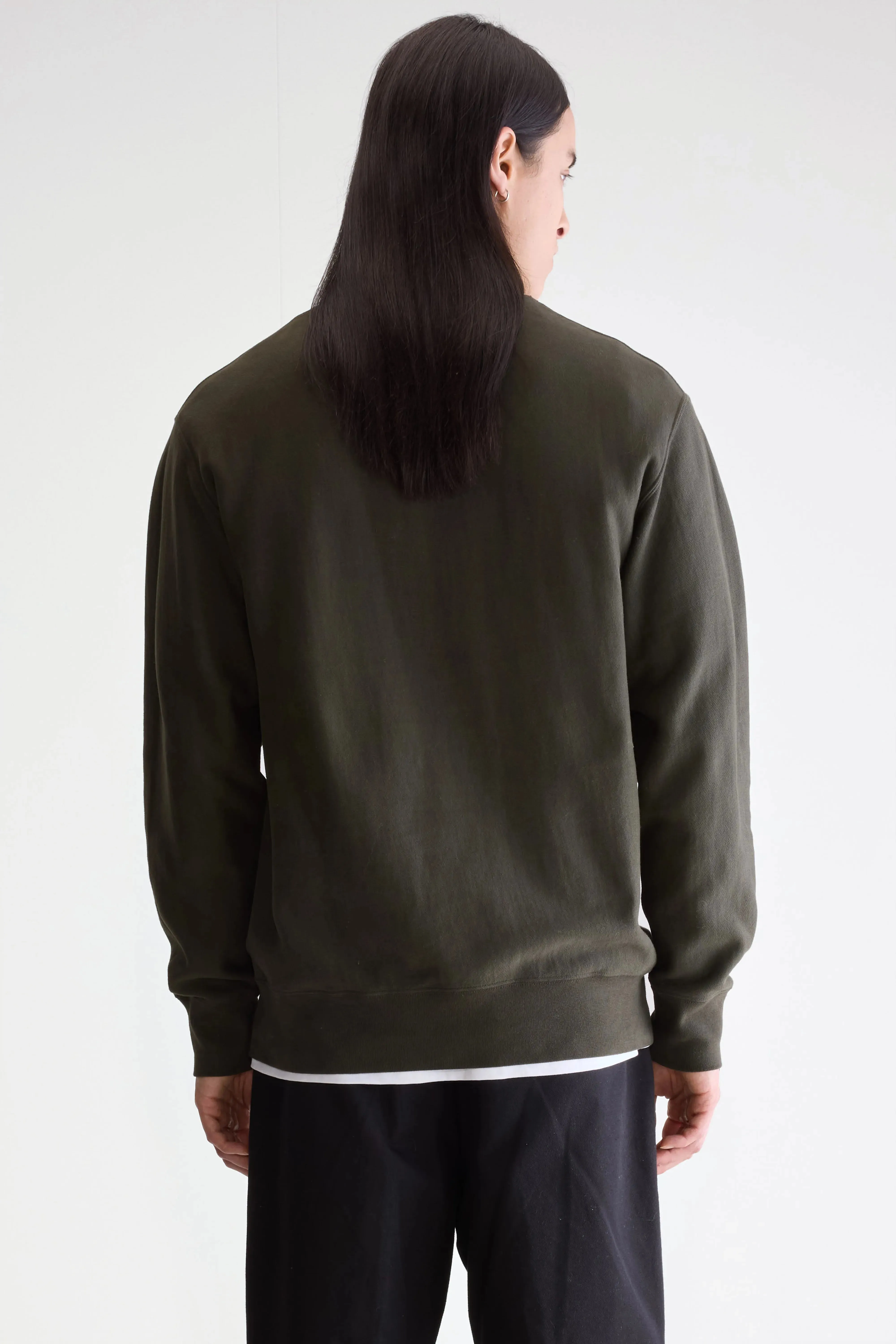 Flake crewneck sweatshirt (252 / M / DARK OLIVE) sold by Bellerose product image thumbnail 4
