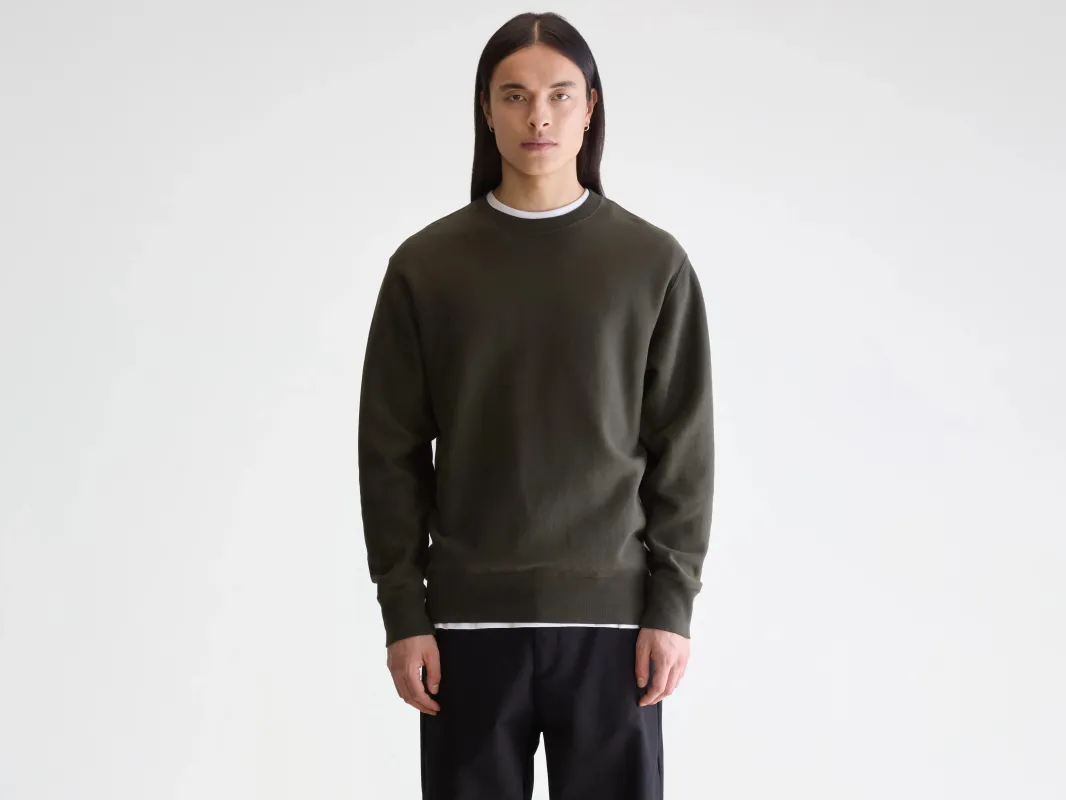 Flake crewneck sweatshirt (252 / M / DARK OLIVE) sold by Bellerose