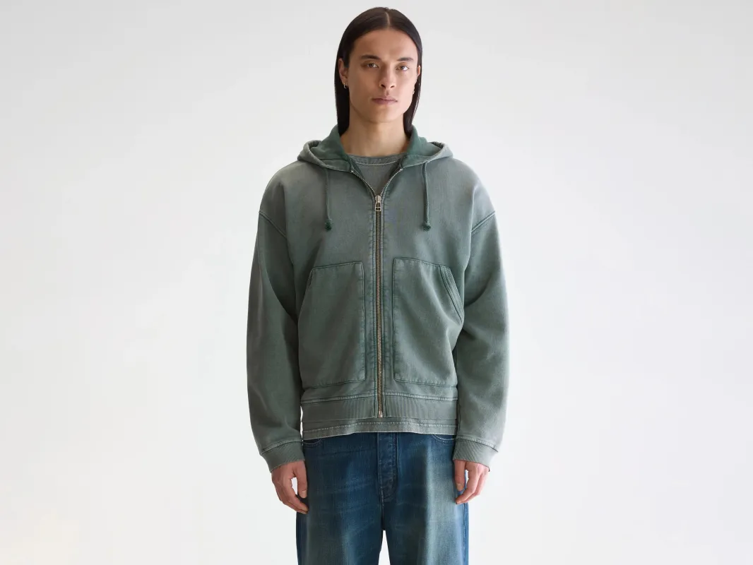 Falkon zip-up hoodie (252 / M / BOTTLE) sold by Bellerose