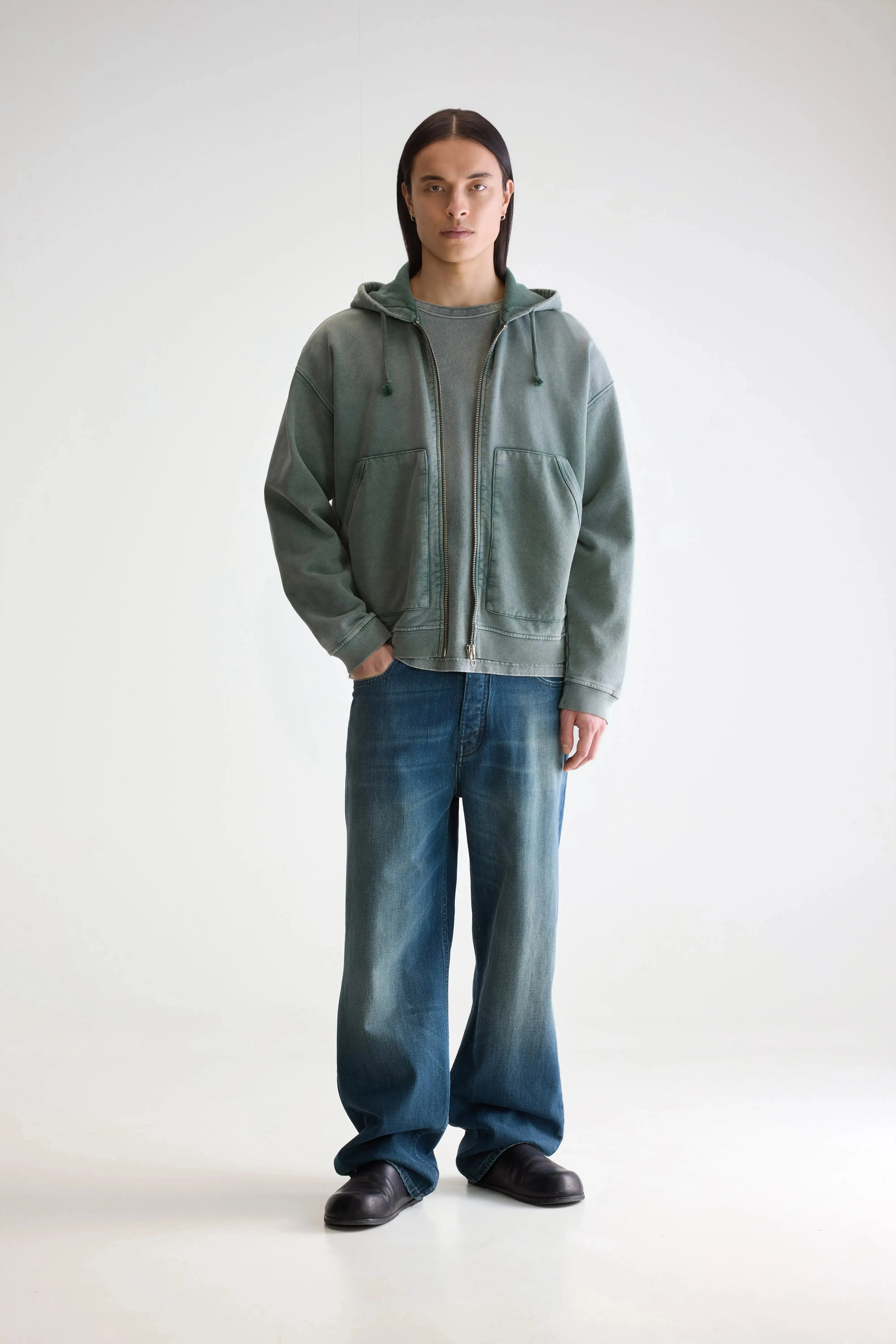 Falkon zip-up hoodie (252 / M / BOTTLE) sold by Bellerose product image thumbnail 2