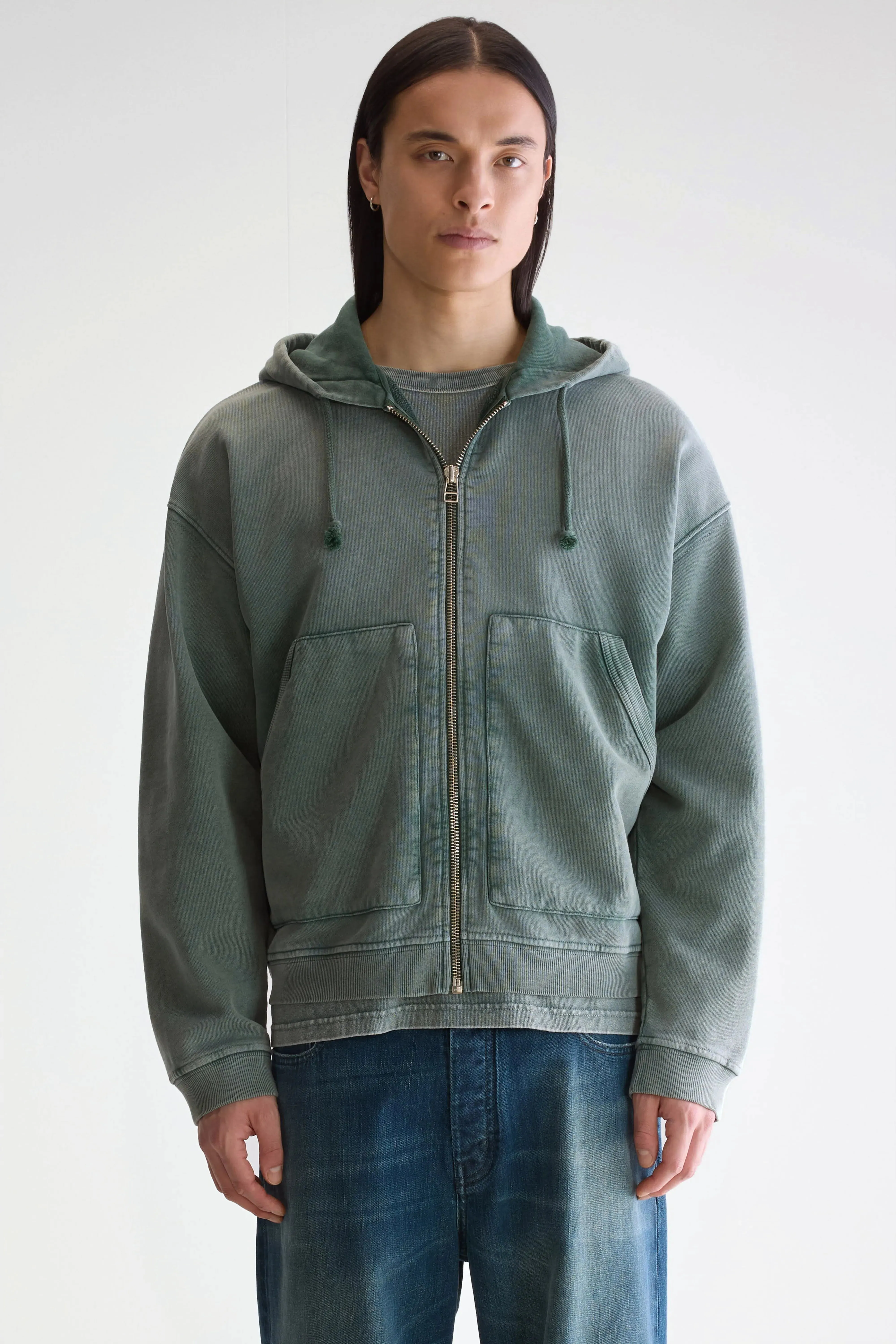 Falkon zip-up hoodie (252 / M / BOTTLE) sold by Bellerose product image thumbnail 3