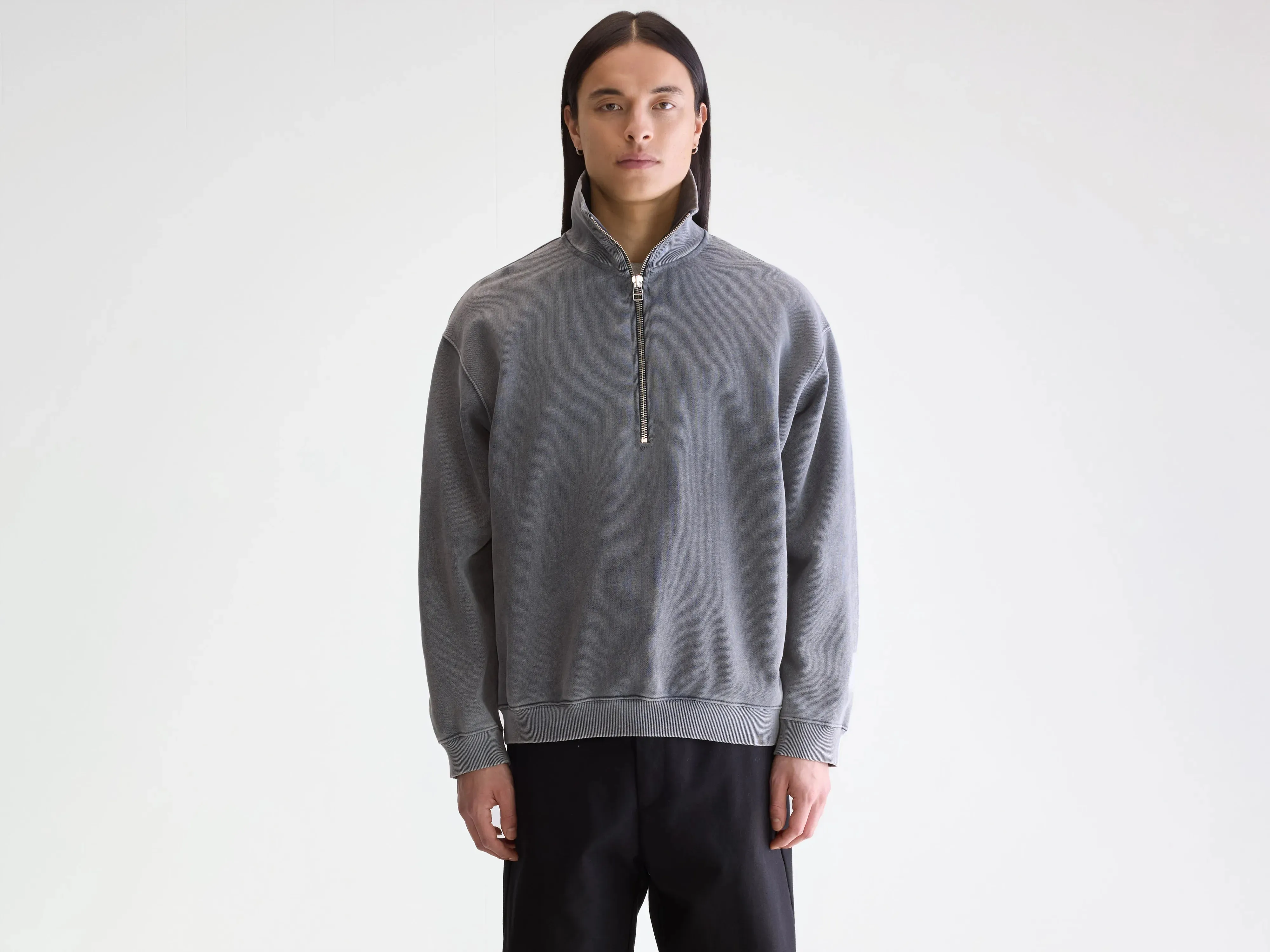 Fabro half-zip sweatshirt (252 / M / BLACK BLUE) sold by Bellerose
