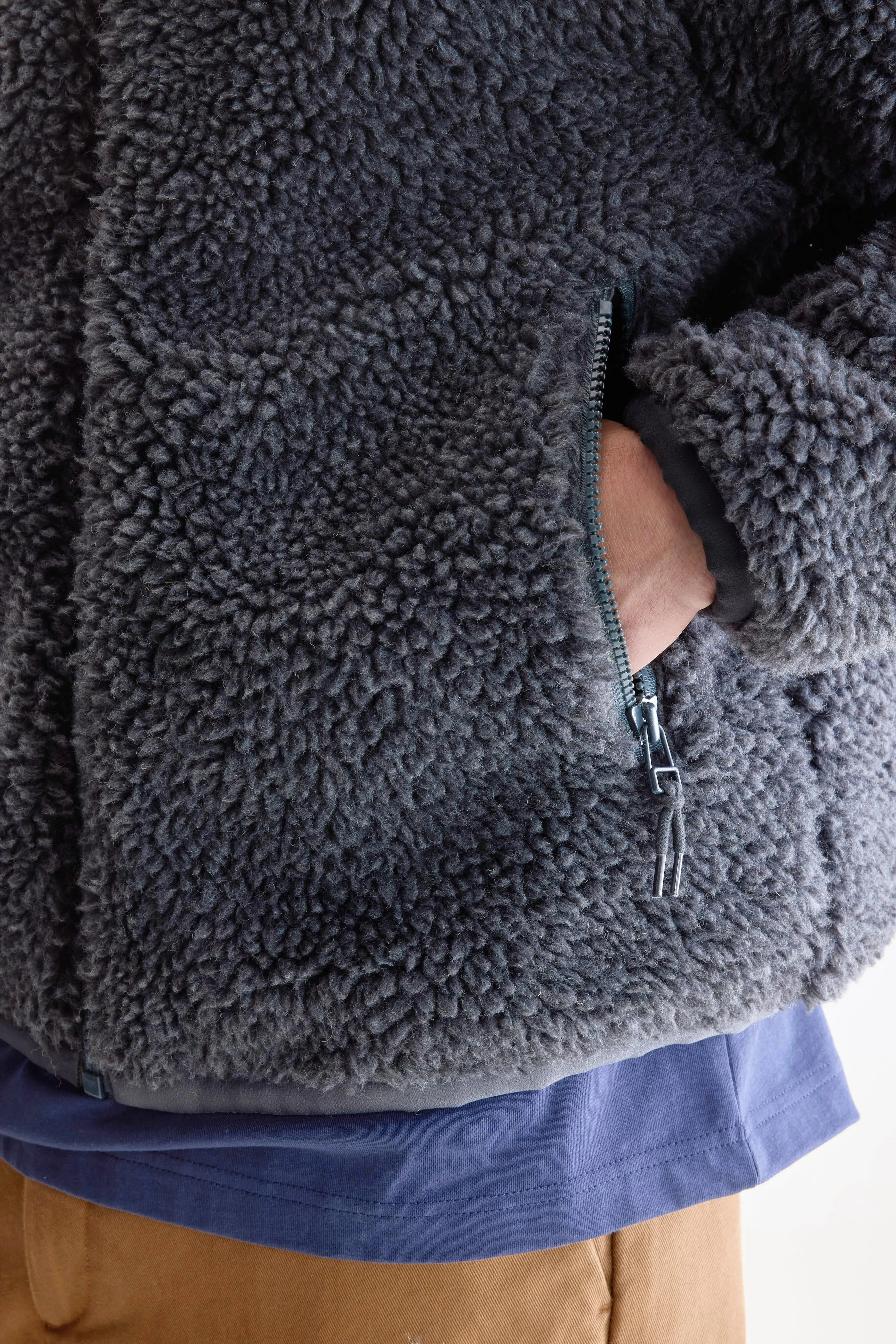 Jeremy zip-up teddy sweatshirt (252 / M / CHARCOAL) sold by Bellerose product image thumbnail 5