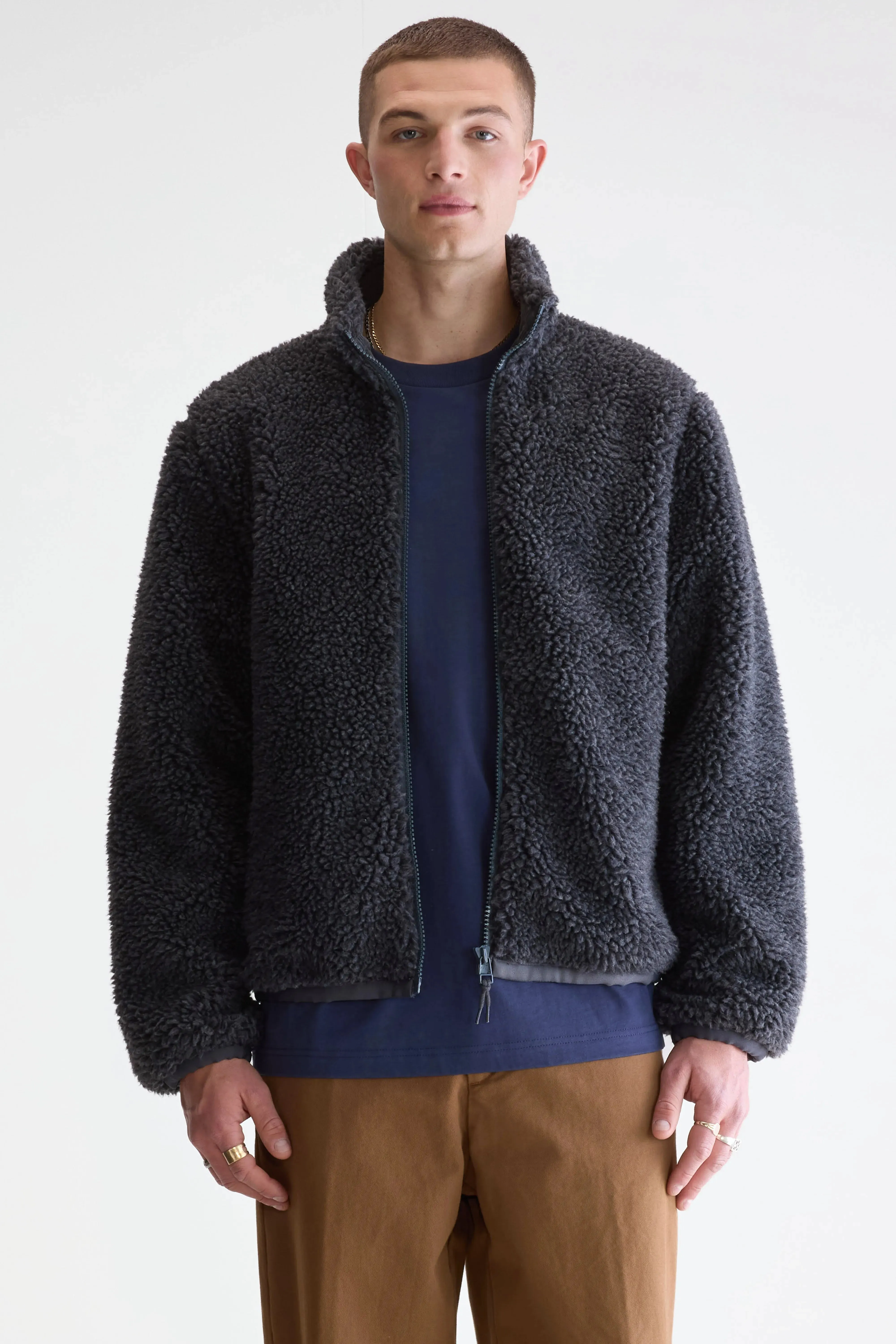 Jeremy zip-up teddy sweatshirt (252 / M / CHARCOAL) sold by Bellerose product image thumbnail 3