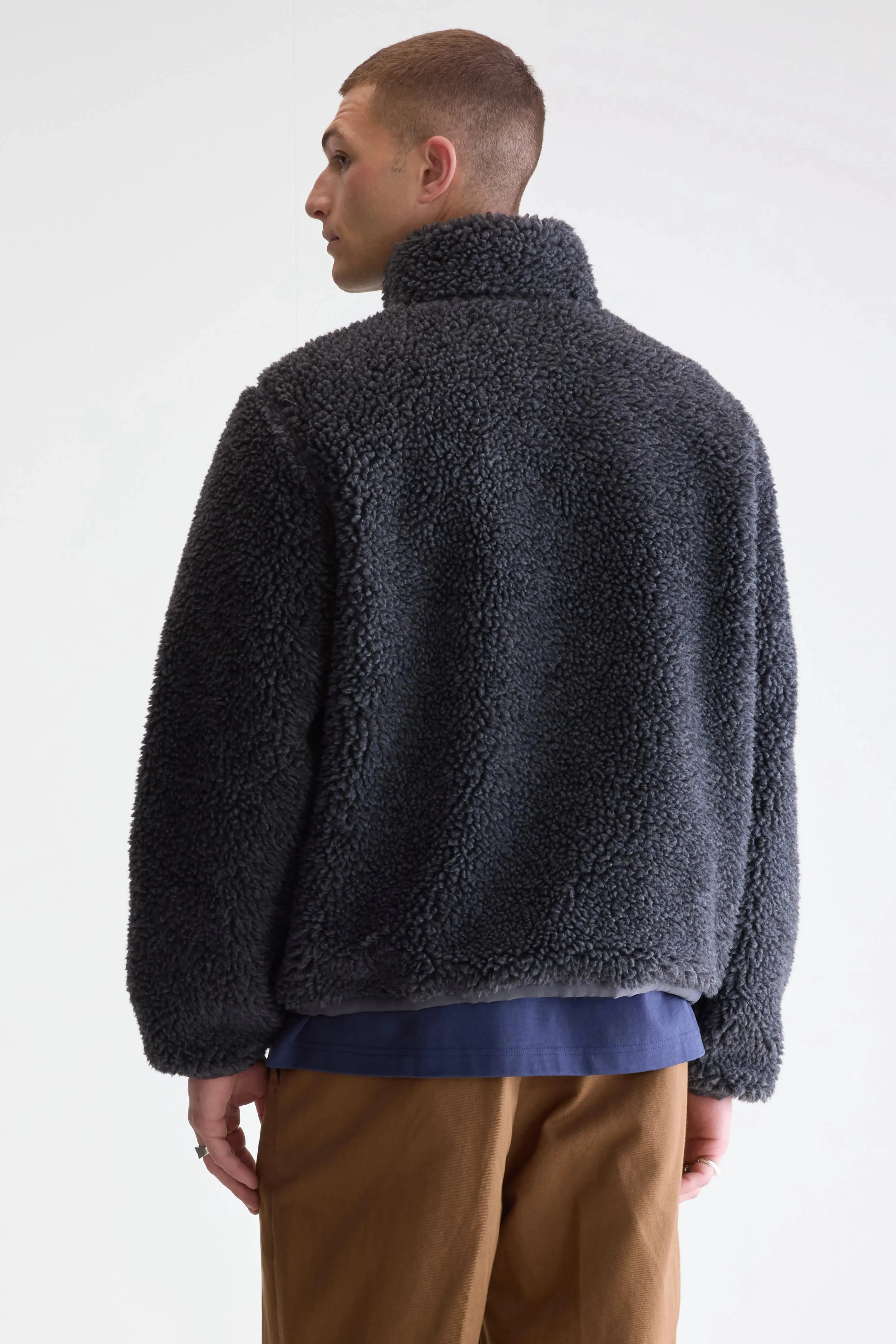 Jeremy zip-up teddy sweatshirt (252 / M / CHARCOAL) sold by Bellerose product image thumbnail 4
