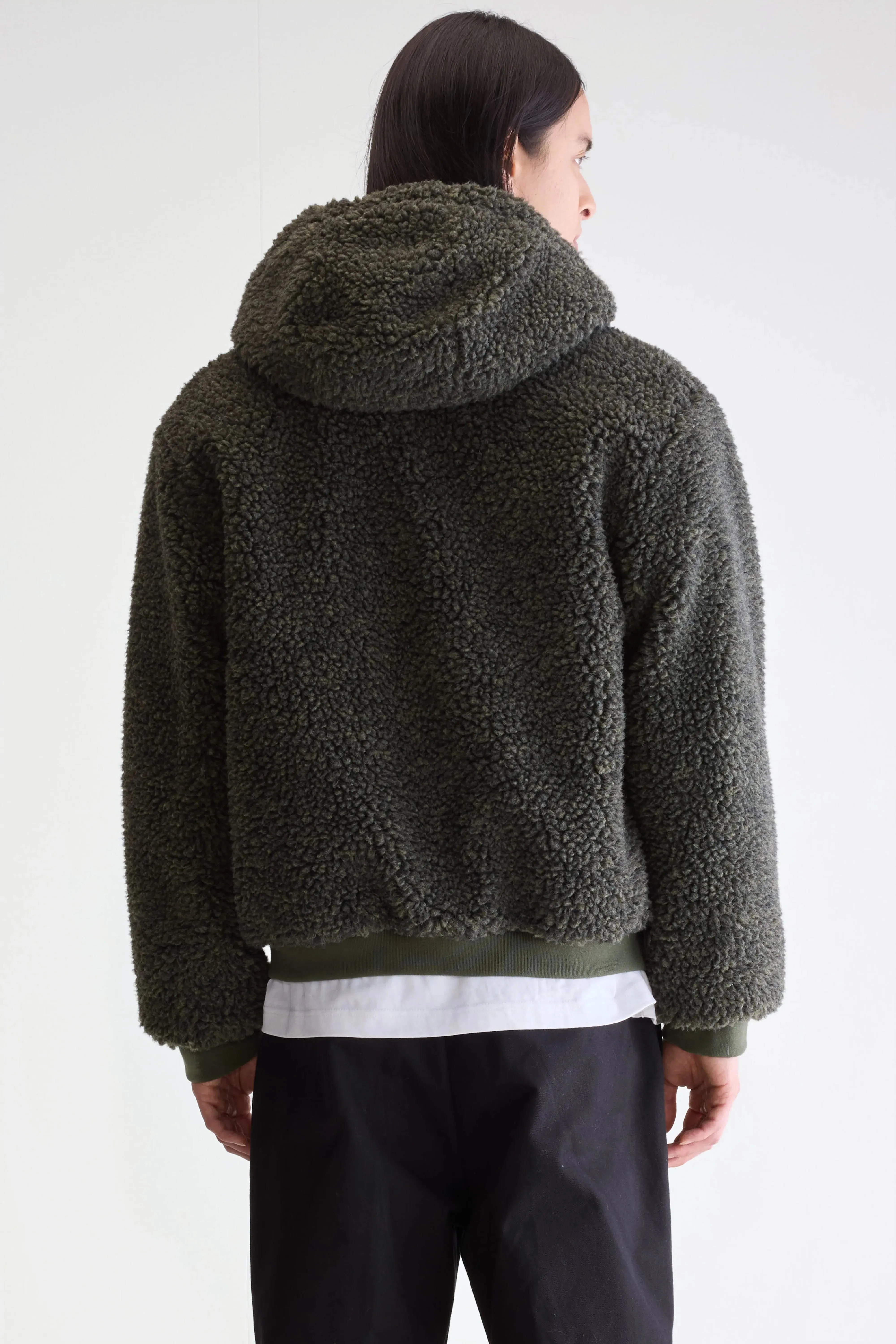 Jake zip-up teddy hoodie (252 / M / DARK OLIVE) sold by Bellerose product image thumbnail 4