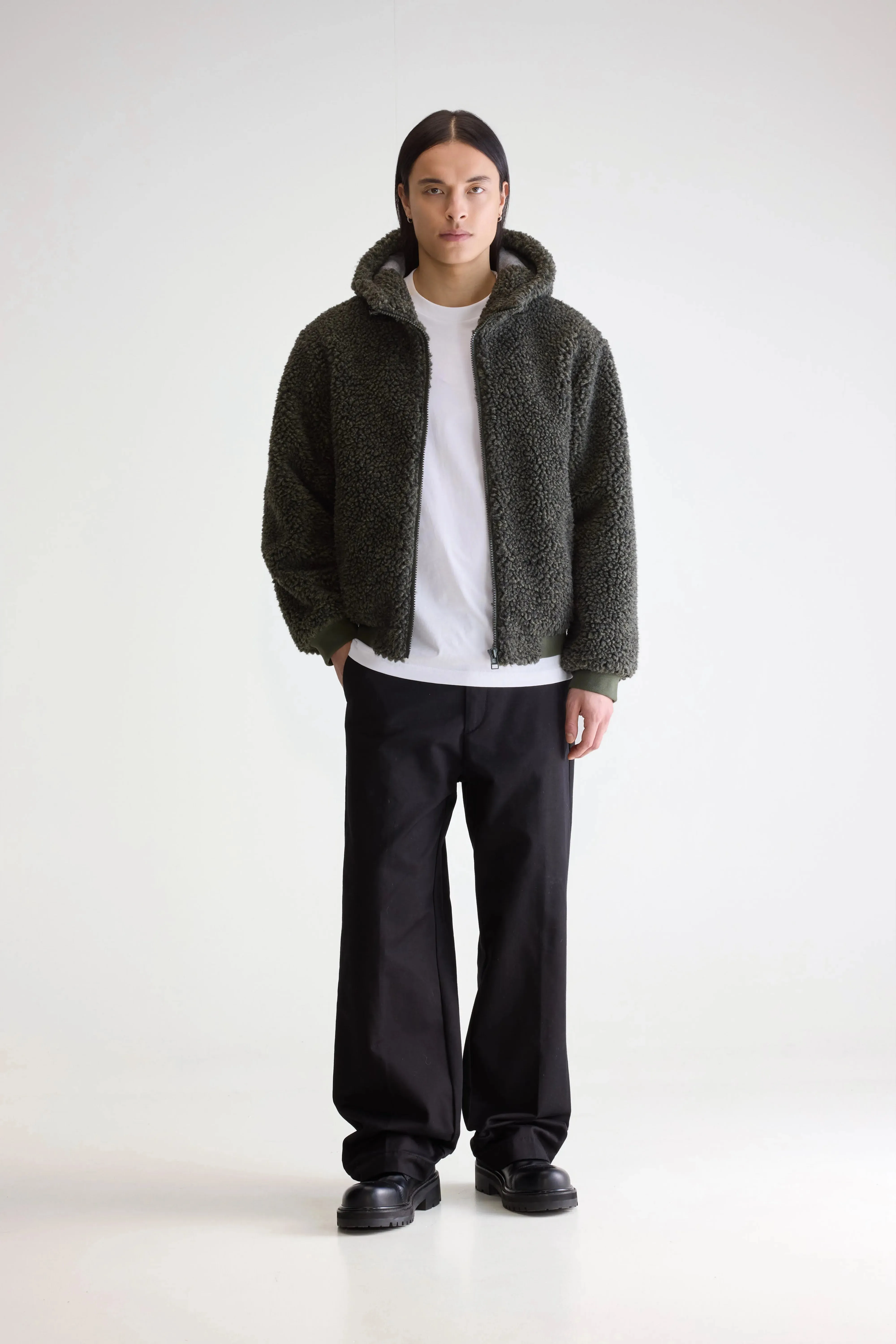 Jake zip-up teddy hoodie (252 / M / DARK OLIVE) sold by Bellerose product image thumbnail 2