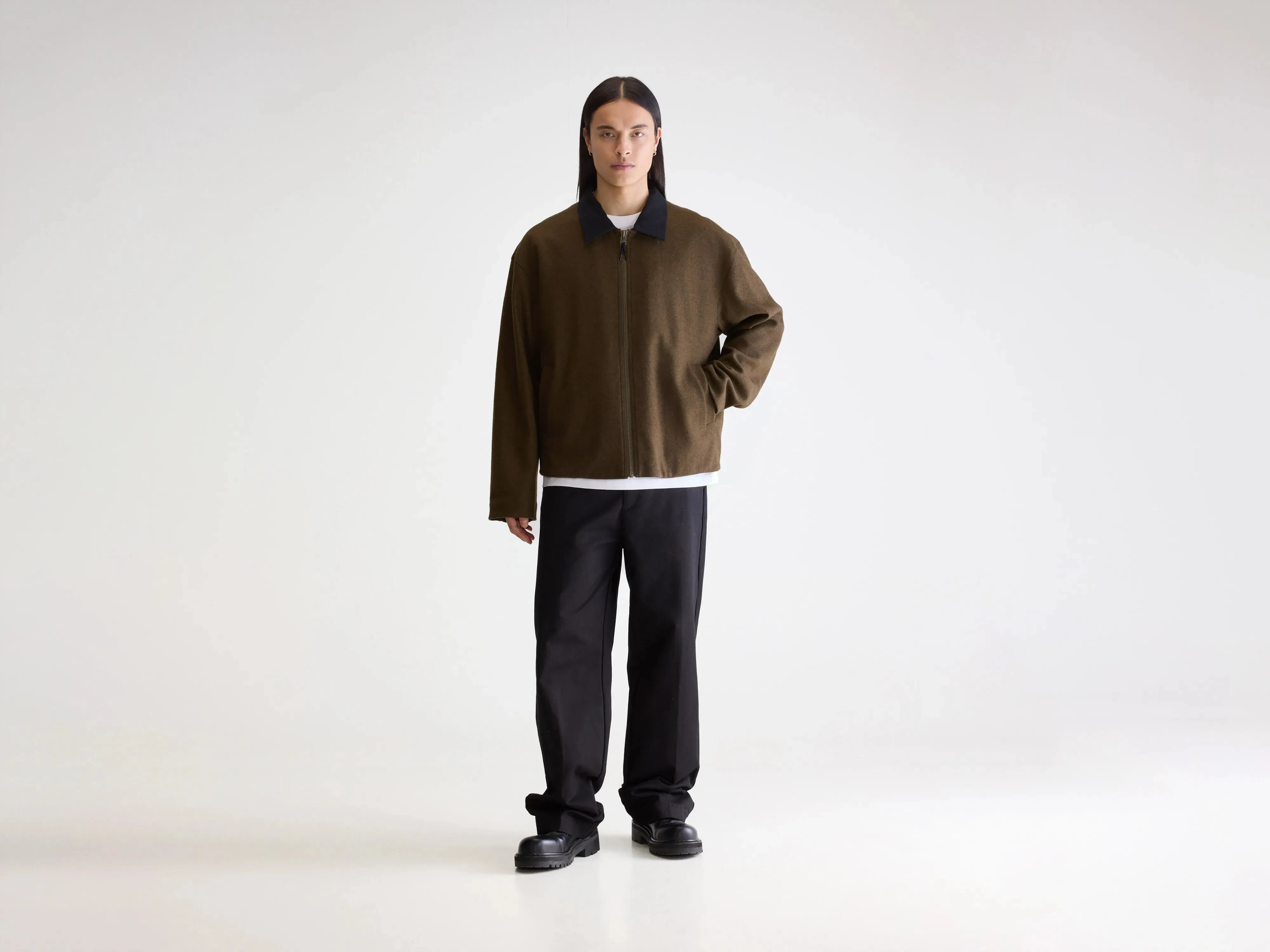 Jambo zipped jacket (252 / M / DARK OLIVE) sold by Bellerose