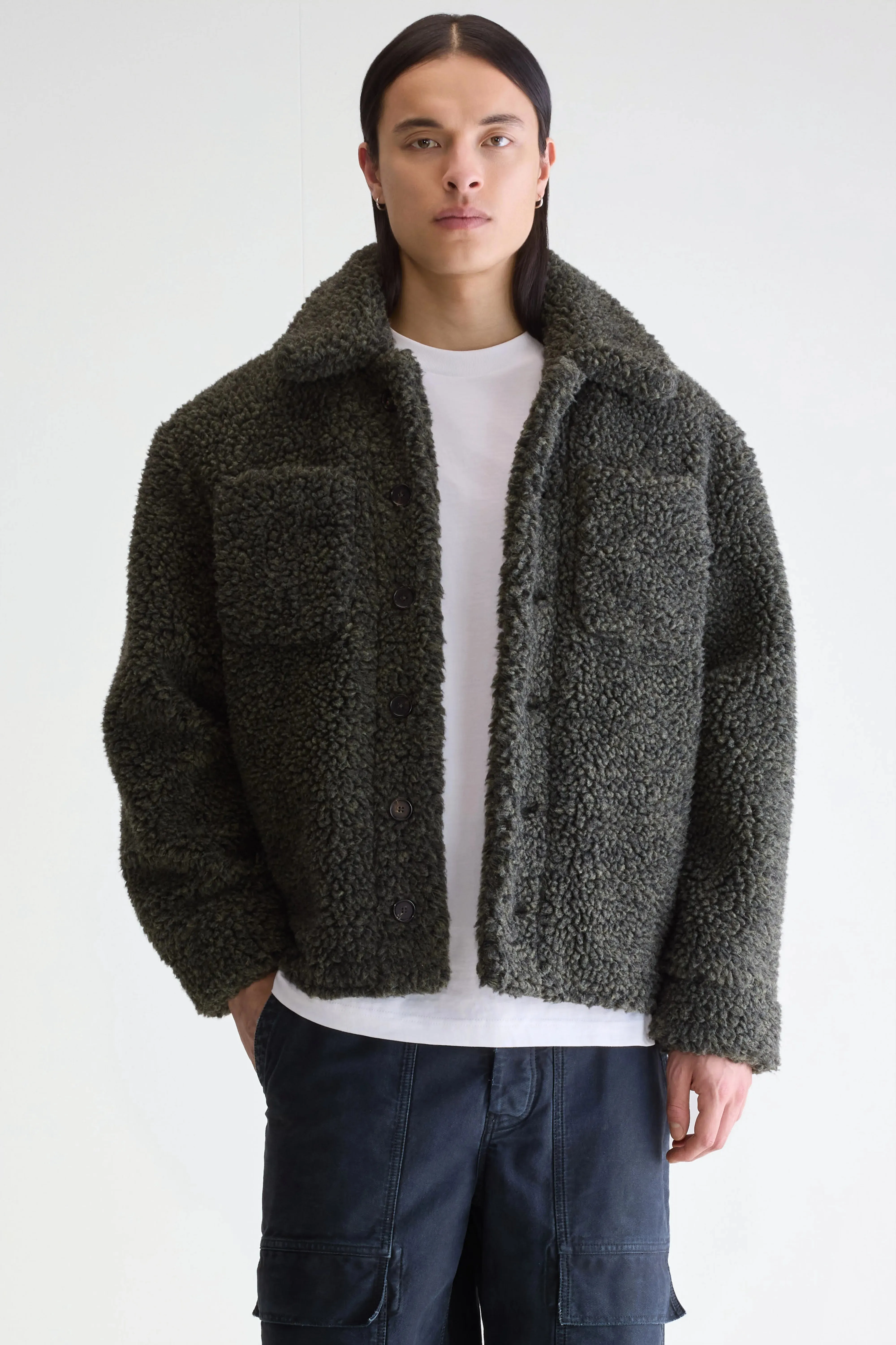 Jezzo teddy jacket (252 / M / DARK OLIVE) sold by Bellerose product image thumbnail 3