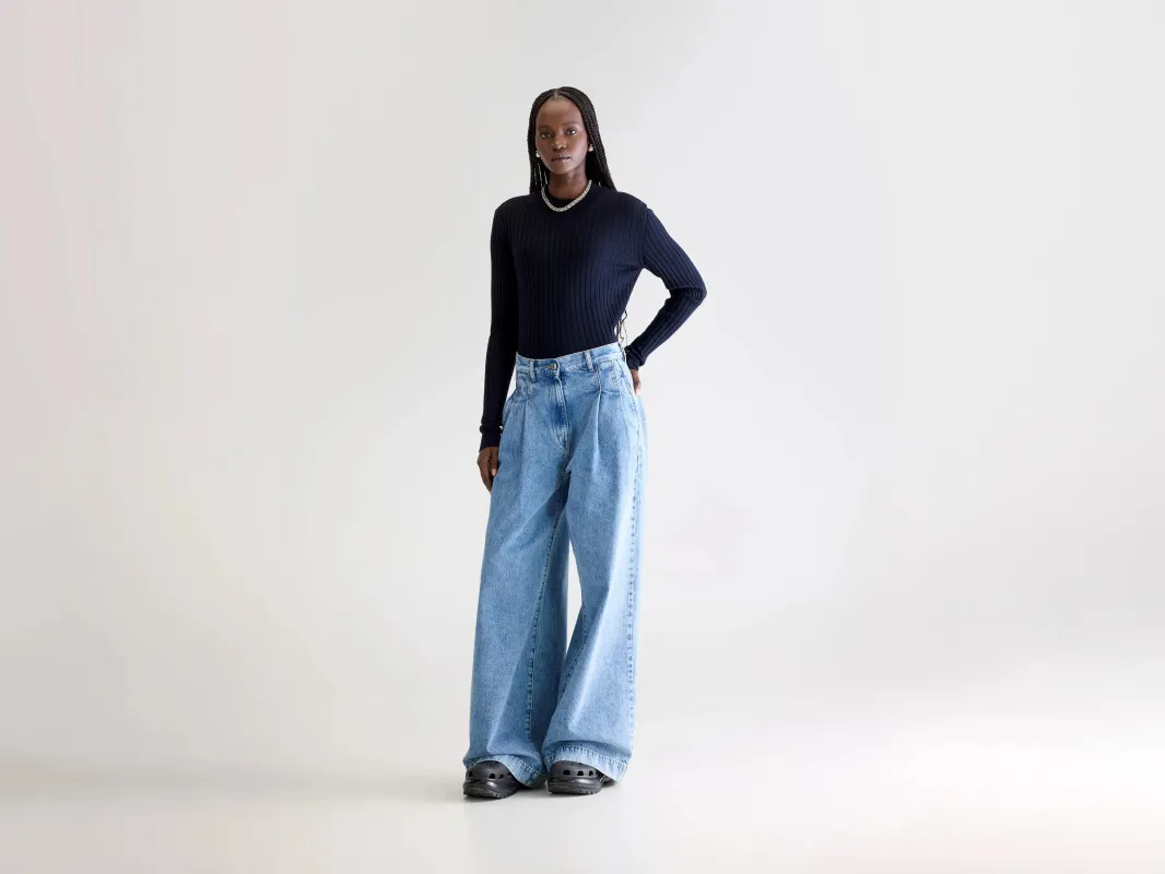 Denim N. 74 super-wide jeans (252 / W / STONE BLUE) sold by Bellerose