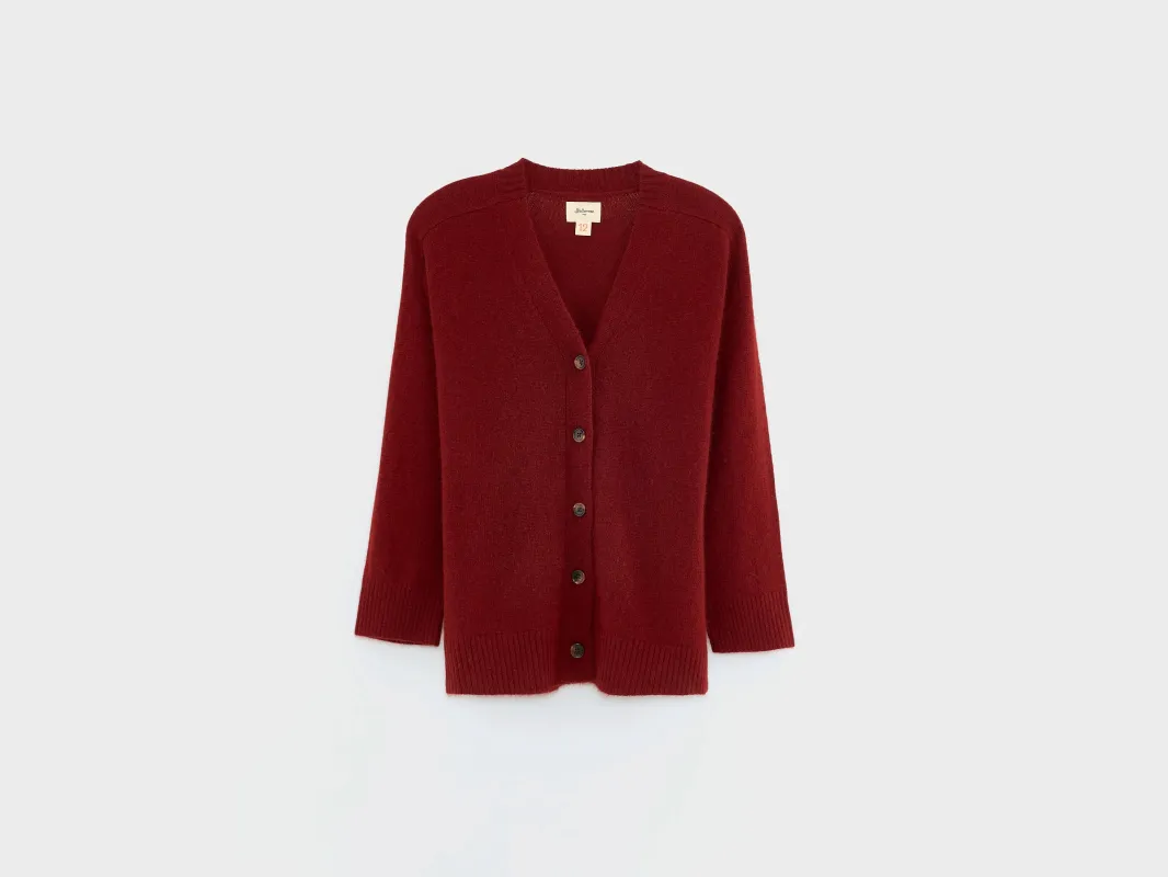 Gomp long cardigan (252 / G / MALBEC) sold by Bellerose
