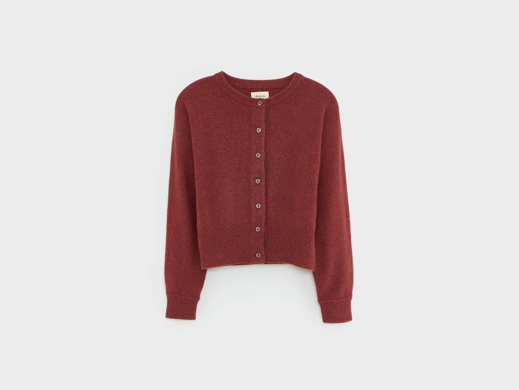 Gimer relaxed cardigan (252 / G / CERISE) sold by Bellerose