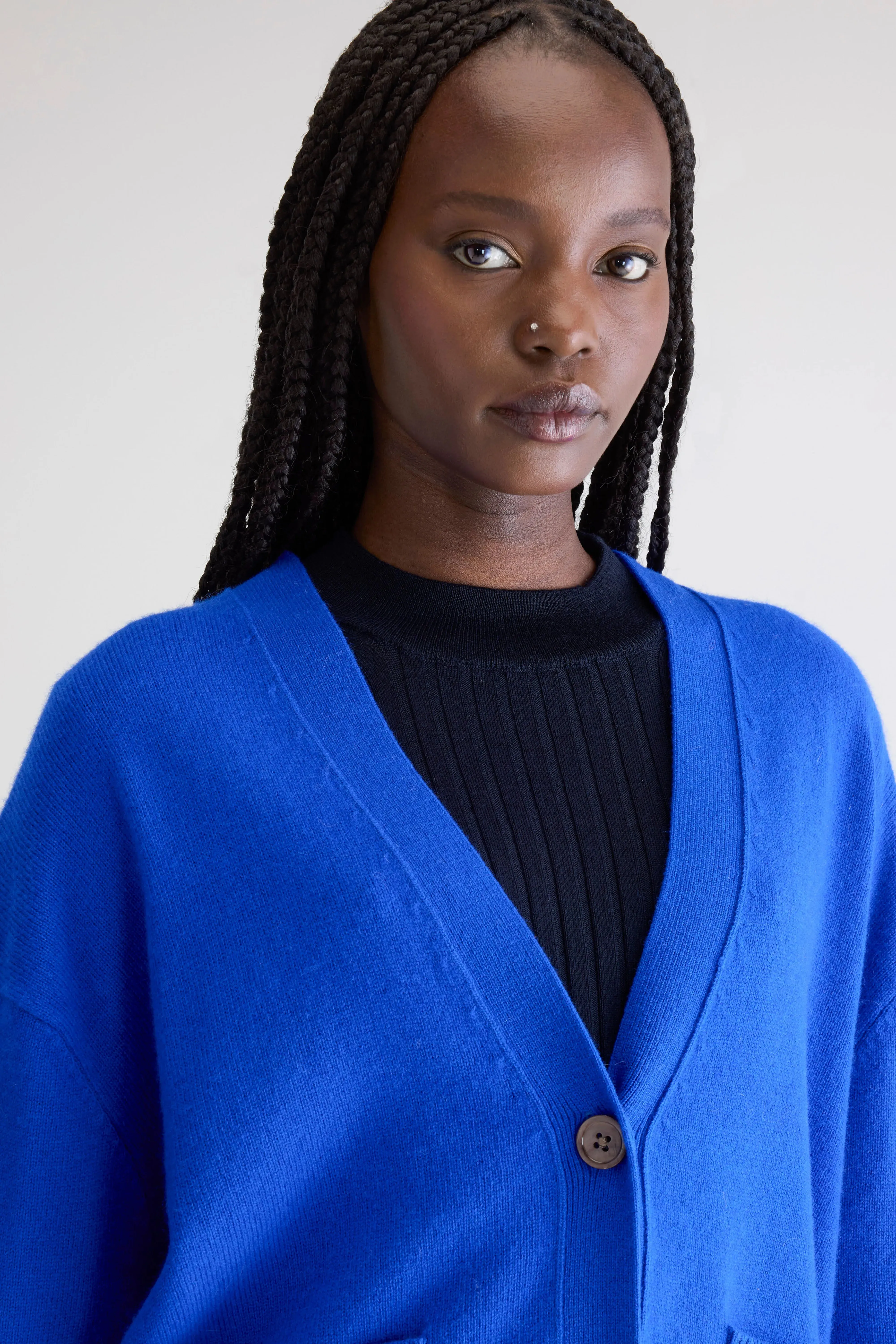 Gakkin boxy cardigan (252 / W / LAZULI) sold by Bellerose product image thumbnail 5