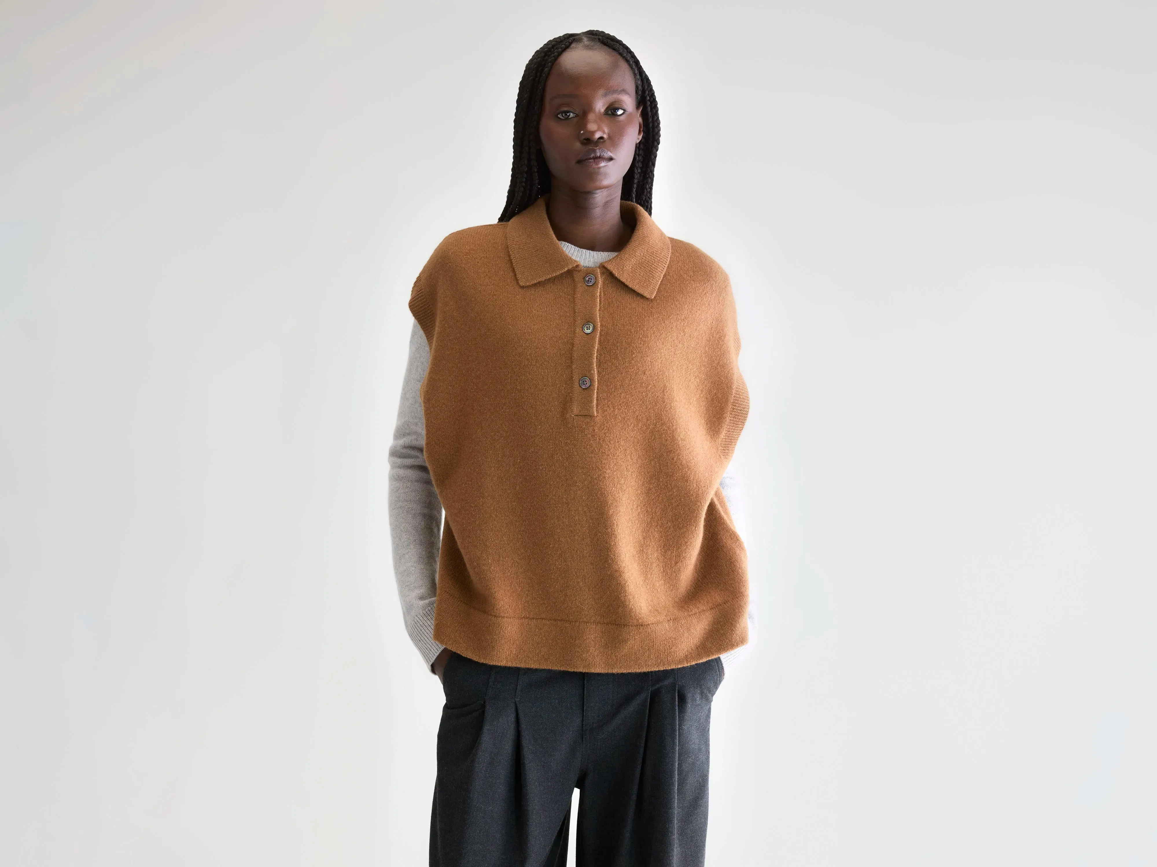 Ameson sleeveless sweater (252 / W / MONK) sold by Bellerose