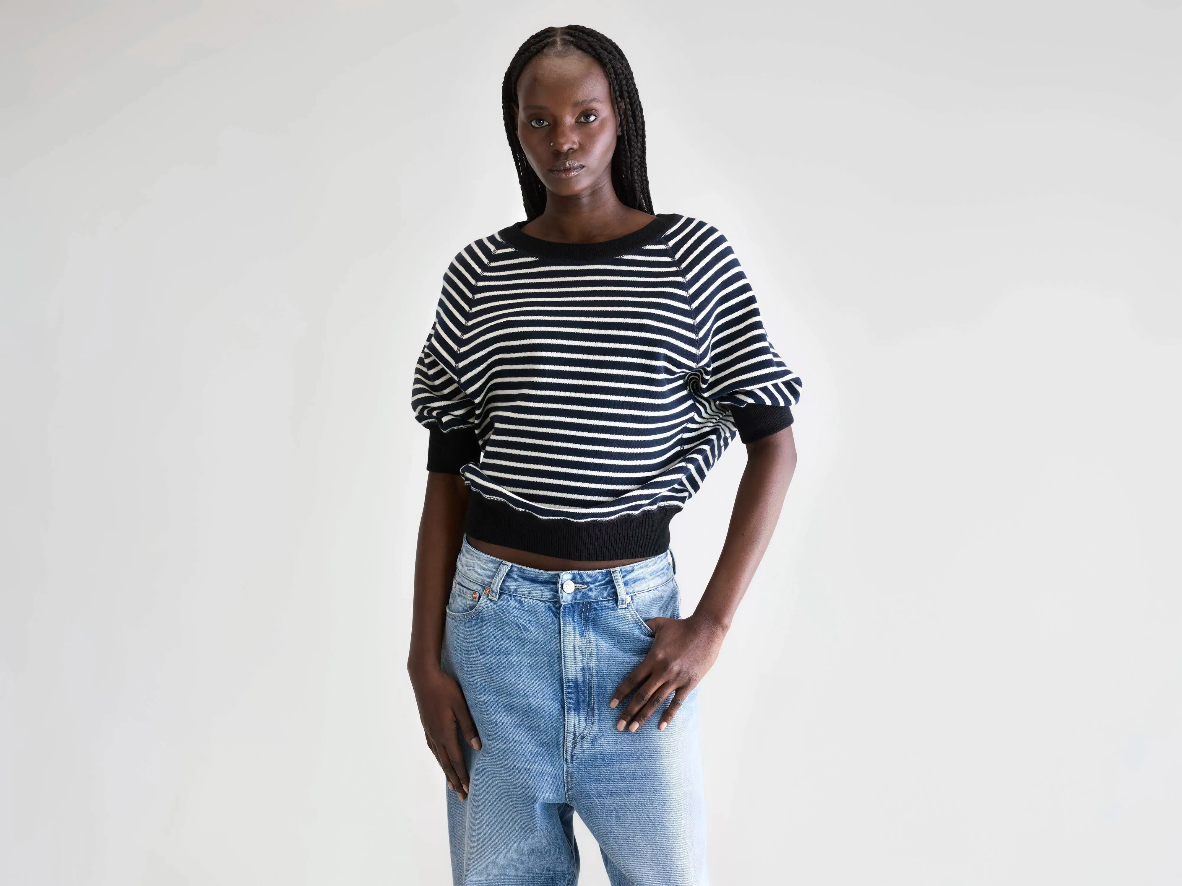 Anglet crewneck sweater (252 / W / STRIPE B) sold by Bellerose