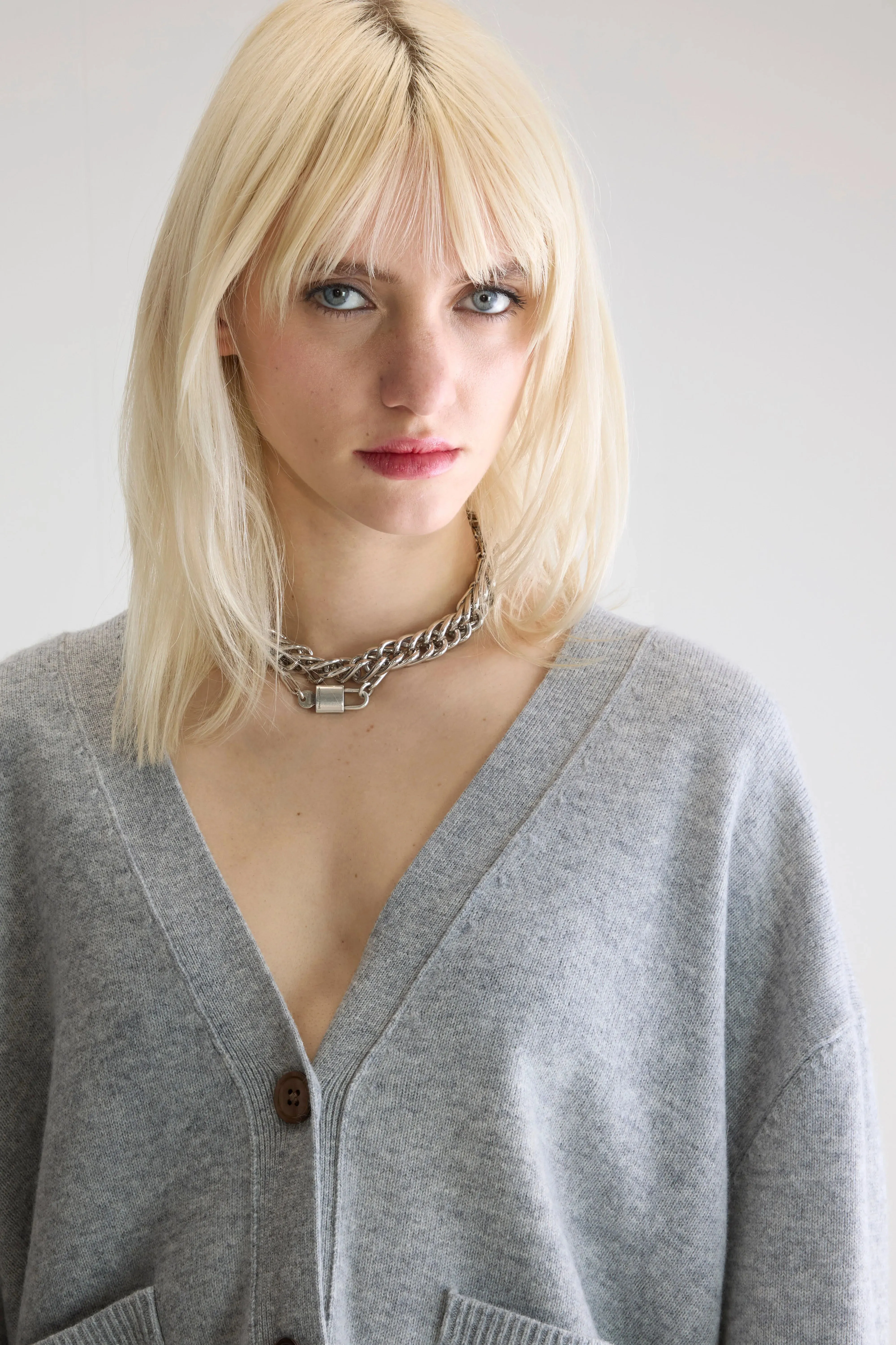 Gakkin boxy cardigan (252 / W / LIGHT GREY) sold by Bellerose product image thumbnail 5