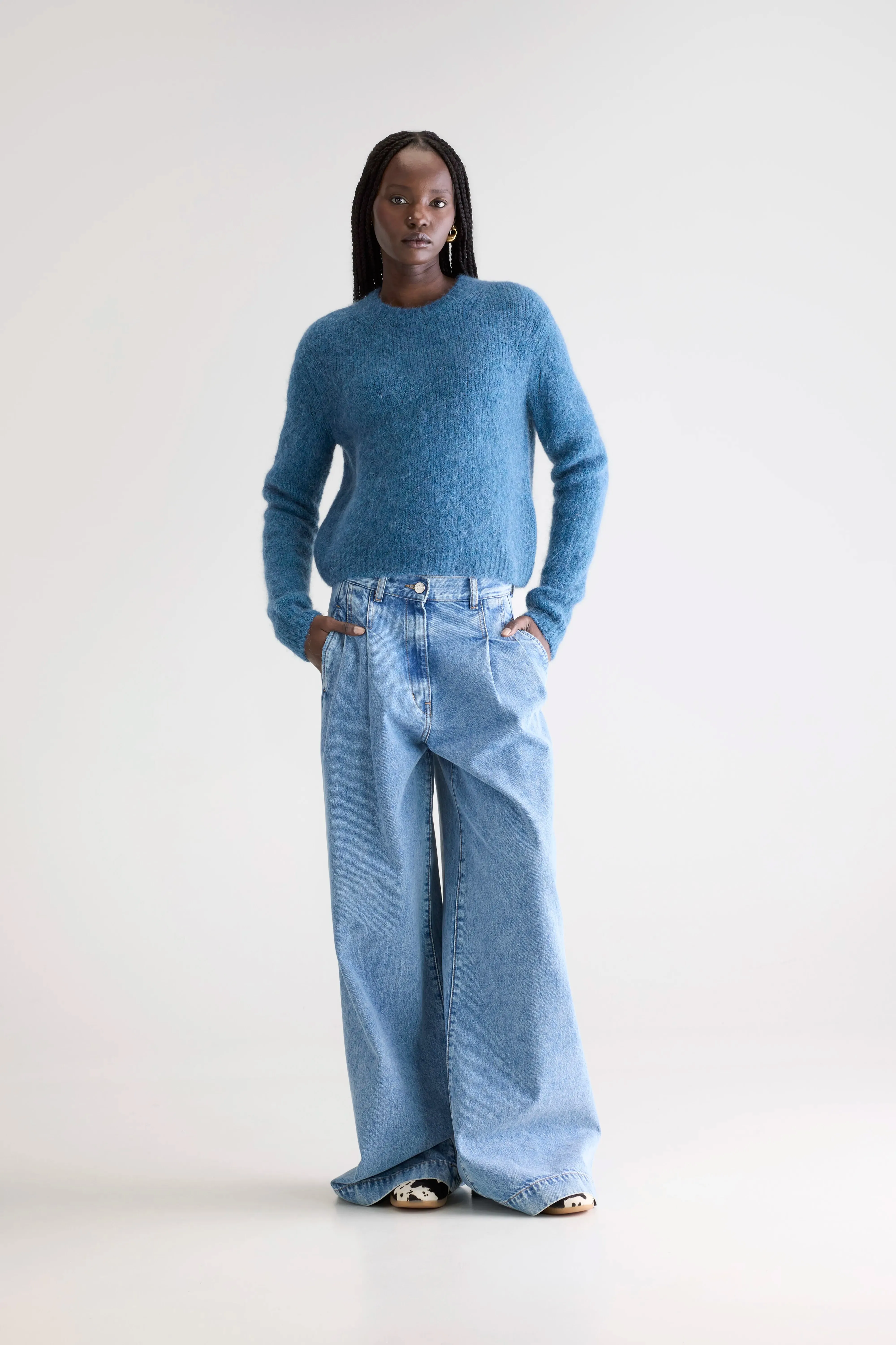 Anco crewneck sweater (252 / W / BLUE JEANS) sold by Bellerose product image thumbnail 3