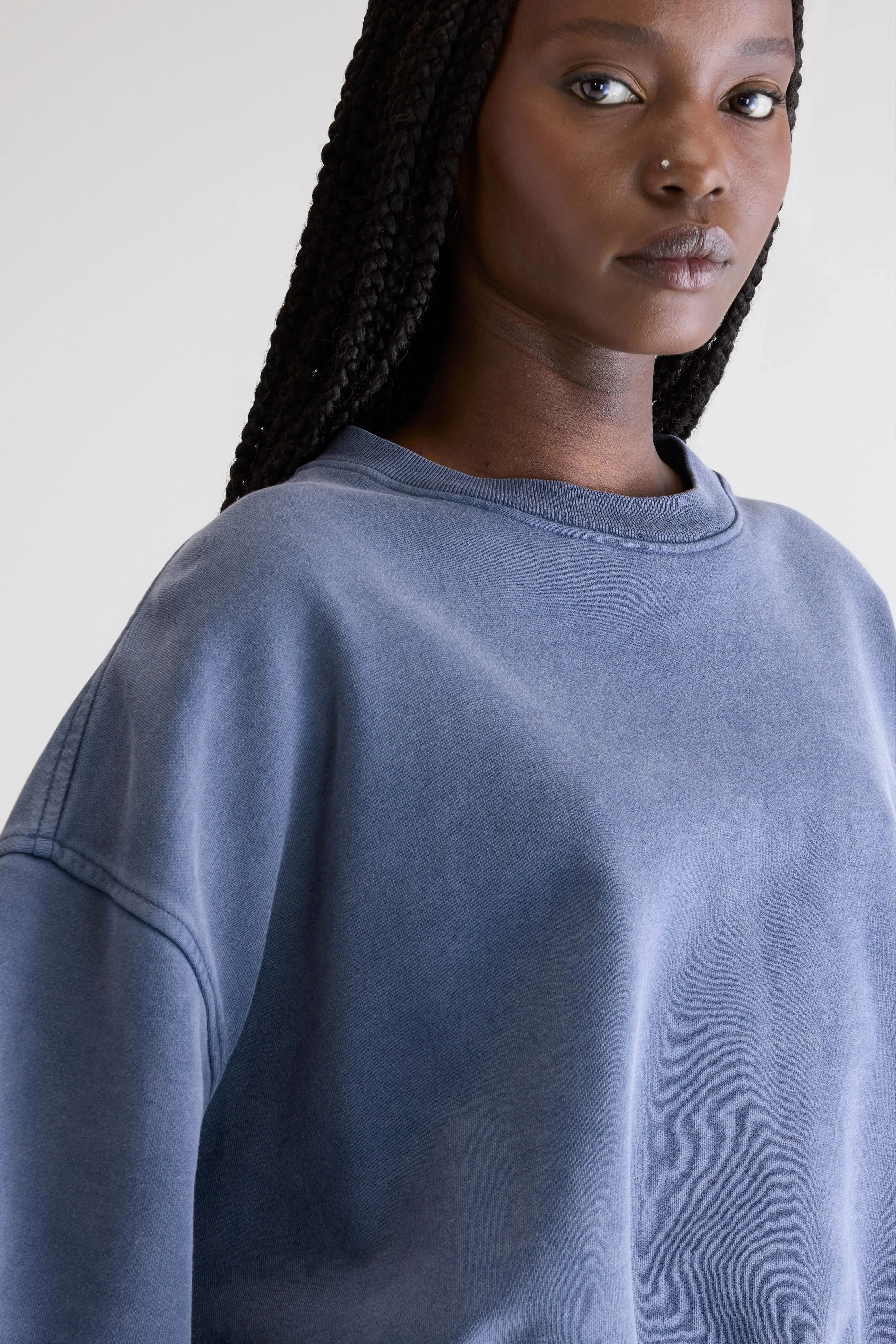 Fancy cropped crewneck sweatshirt (252 / W / BLUES) sold by Bellerose product image thumbnail 5