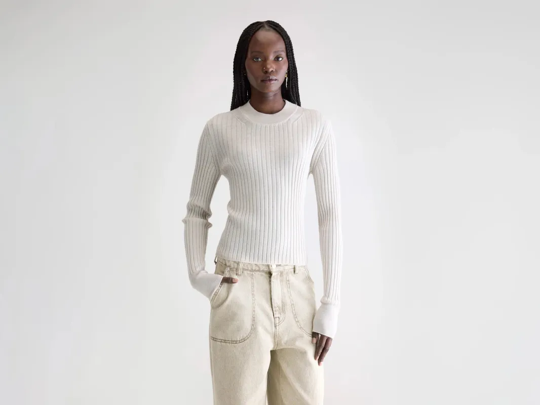 Aslyt slim sweater (252 / W / WHISPER) sold by Bellerose