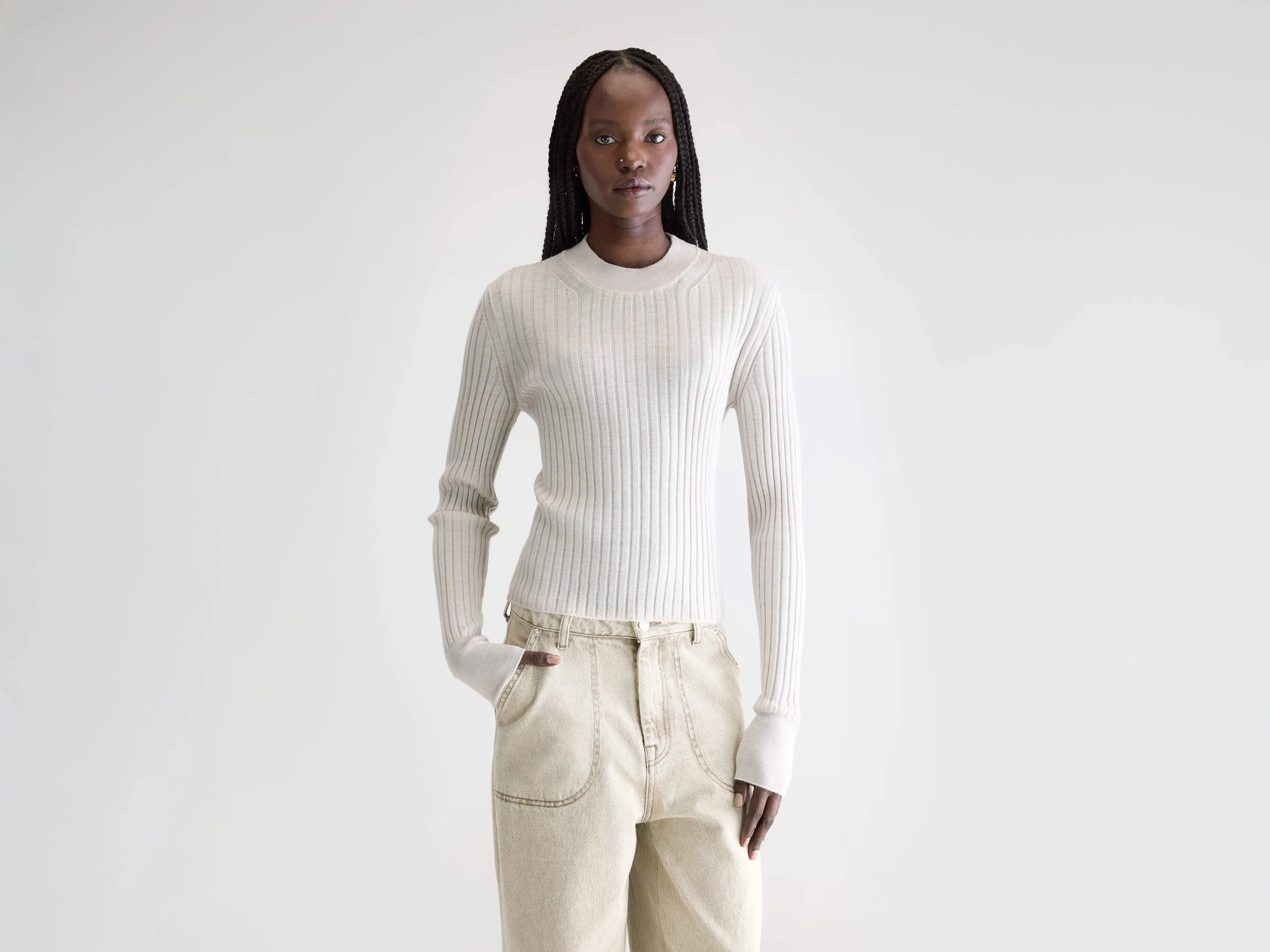 Aslyt slim sweater (252 / W / WHISPER) sold by Bellerose