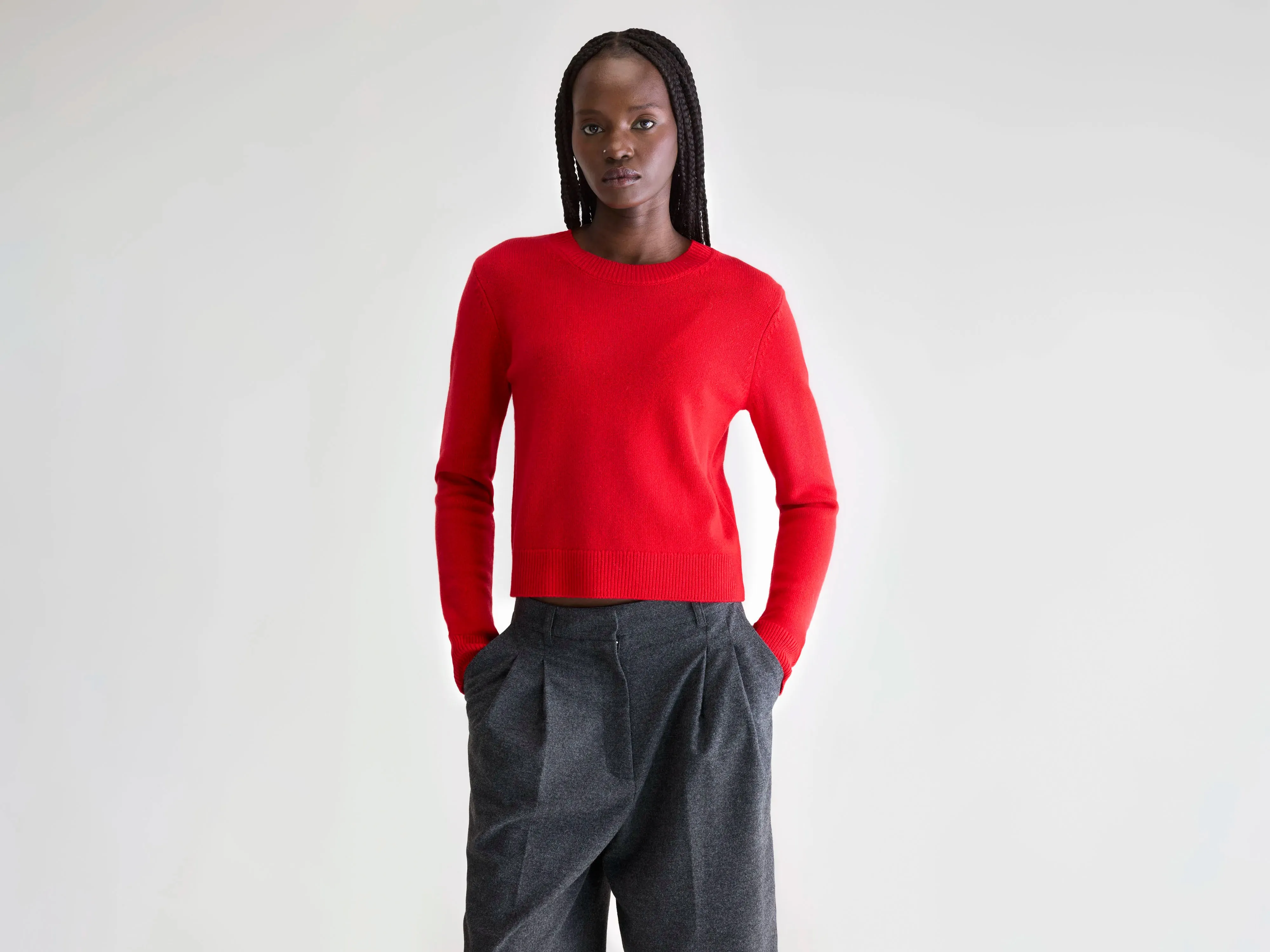Spag slim cashmere sweater (252 / W / AMORE) sold by Bellerose