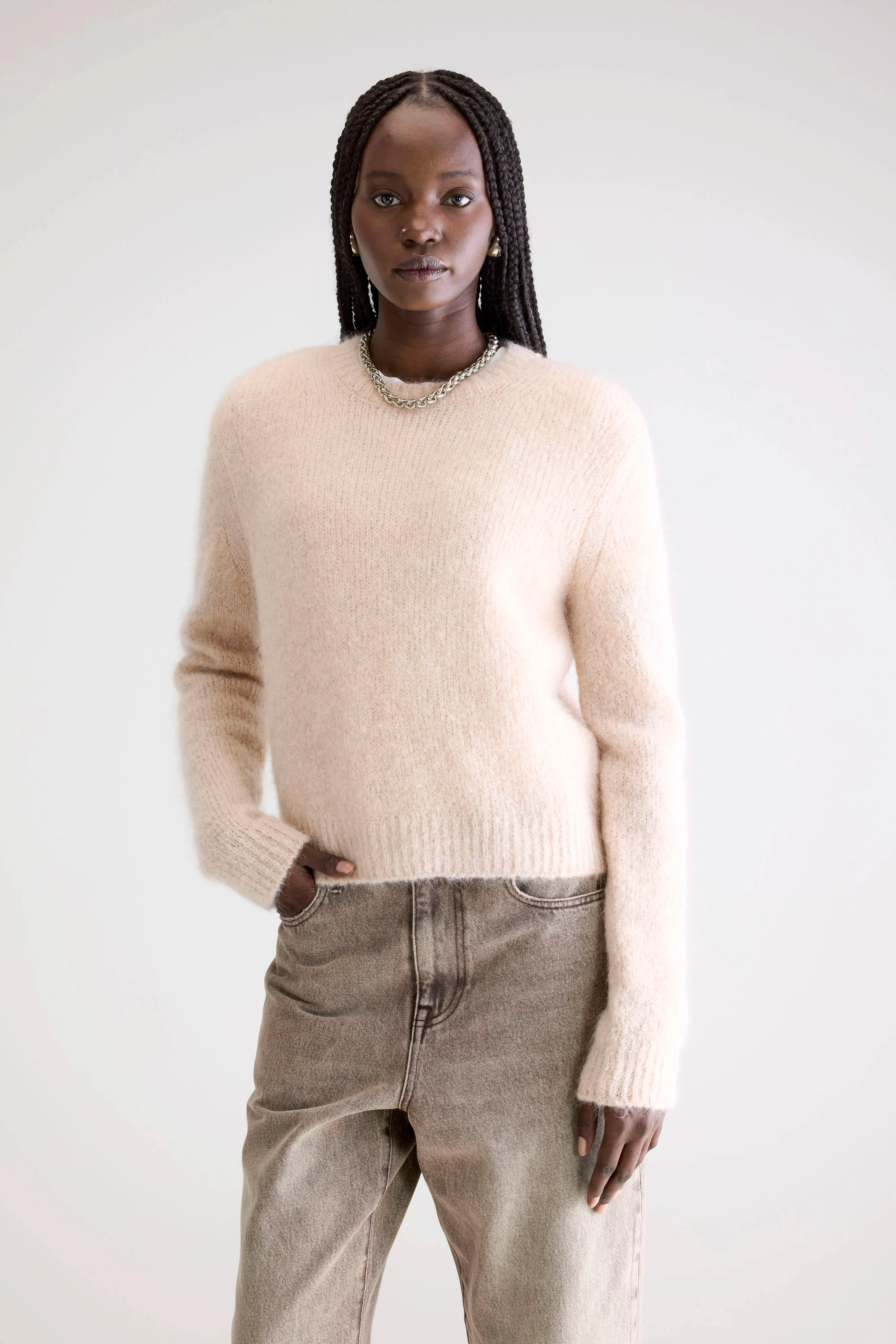 Anco crewneck sweater (252 / W / LIGHT ROSE) sold by Bellerose product image thumbnail 2