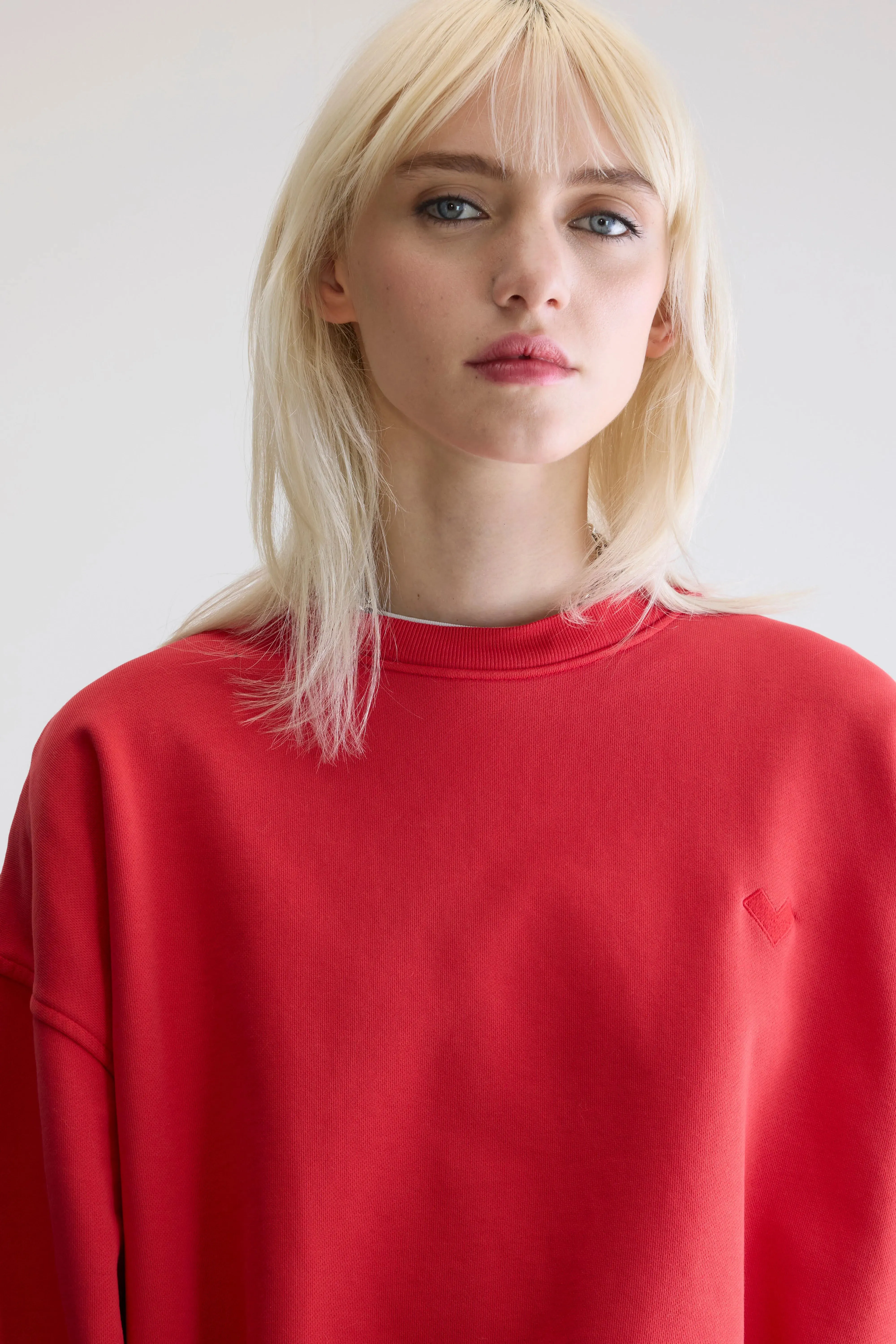 Fancy cropped crewneck sweatshirt (252 / W / SANGUINE) sold by Bellerose product image thumbnail 5